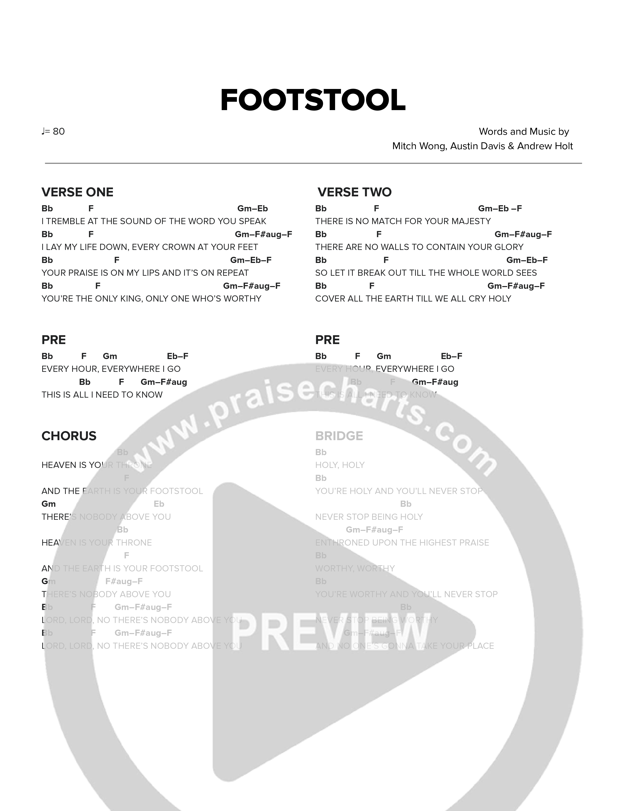 Footstool Chord Chart (Mitch Wong)