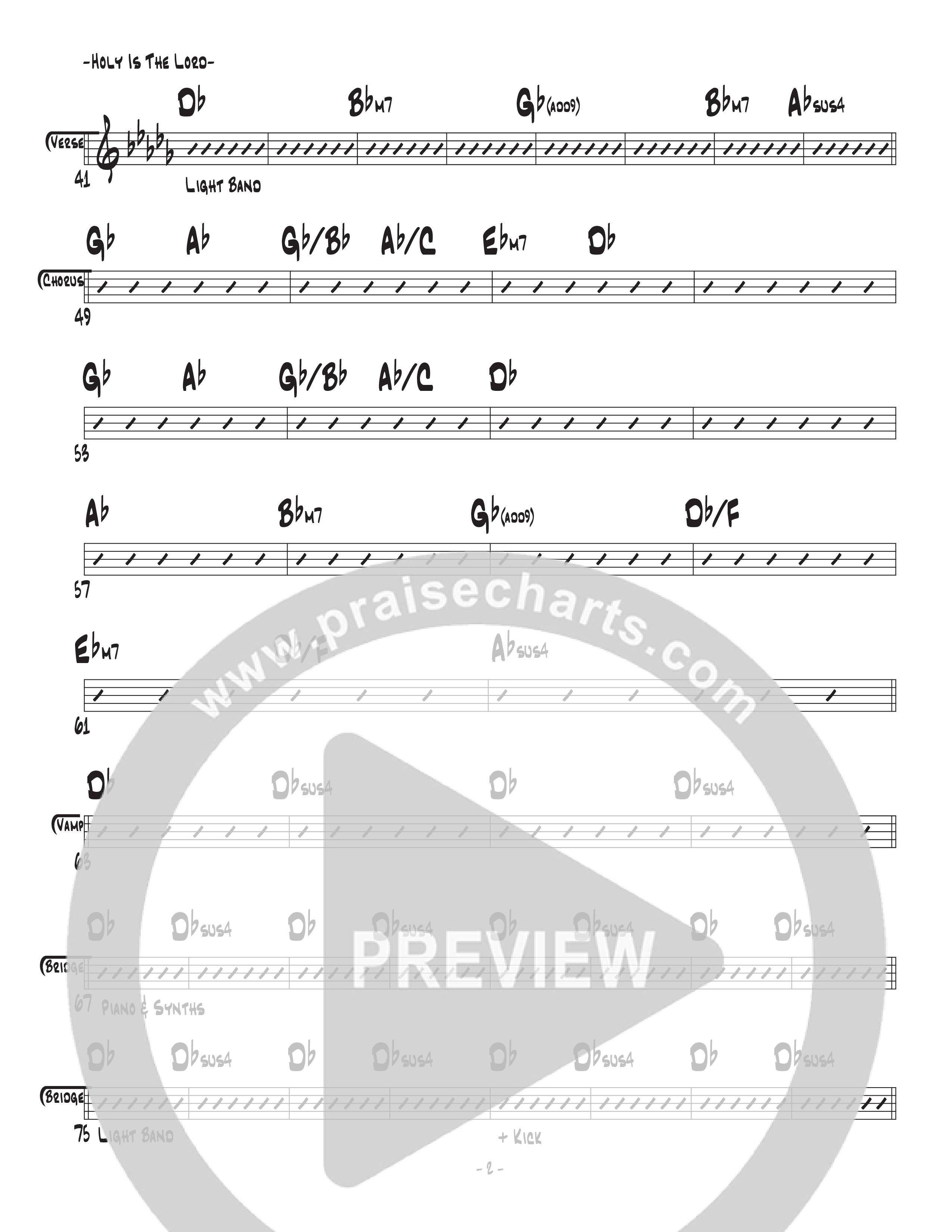 Holy Is The Lord (Live) Rhythm Chart (Central Live)