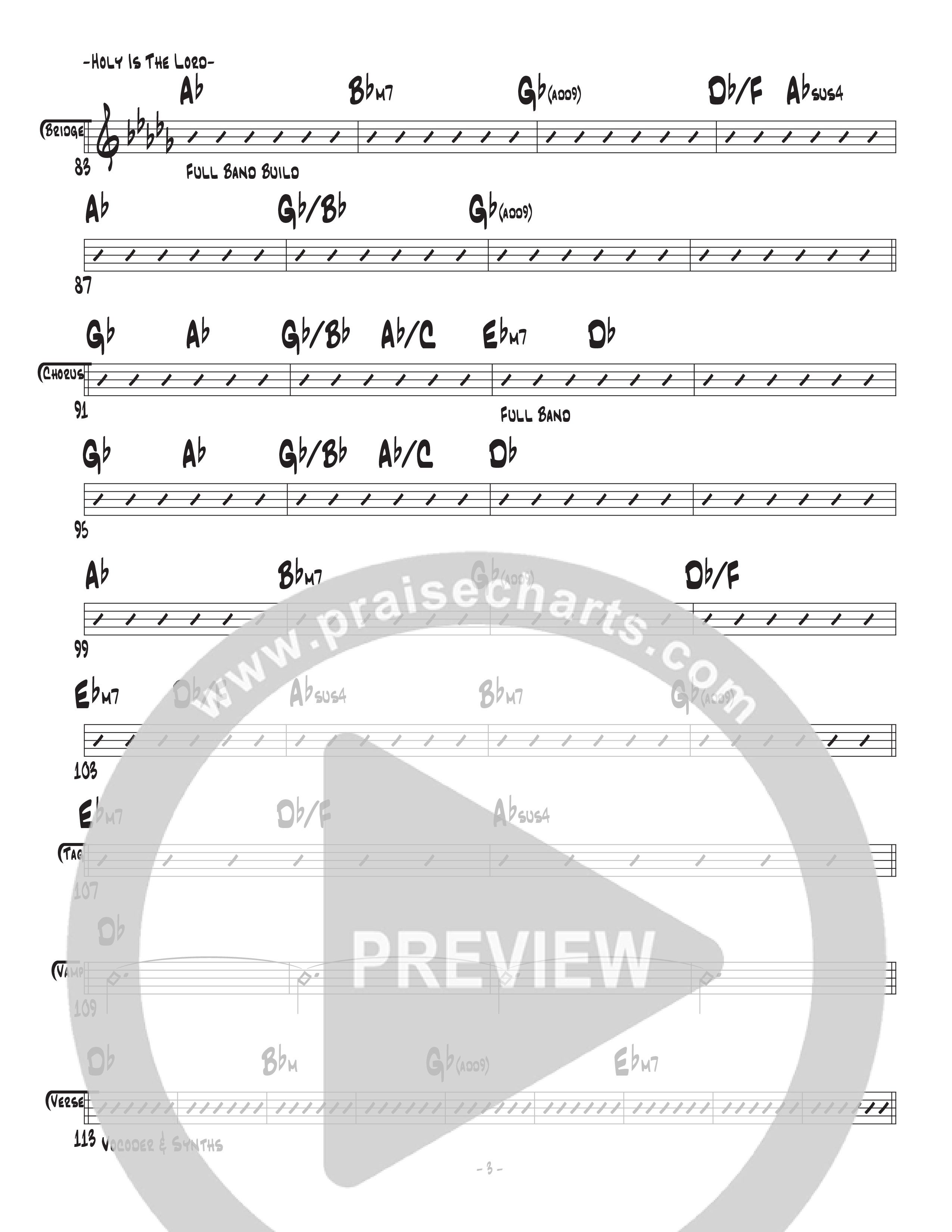Holy Is The Lord (Live) Rhythm Chart (Central Live)