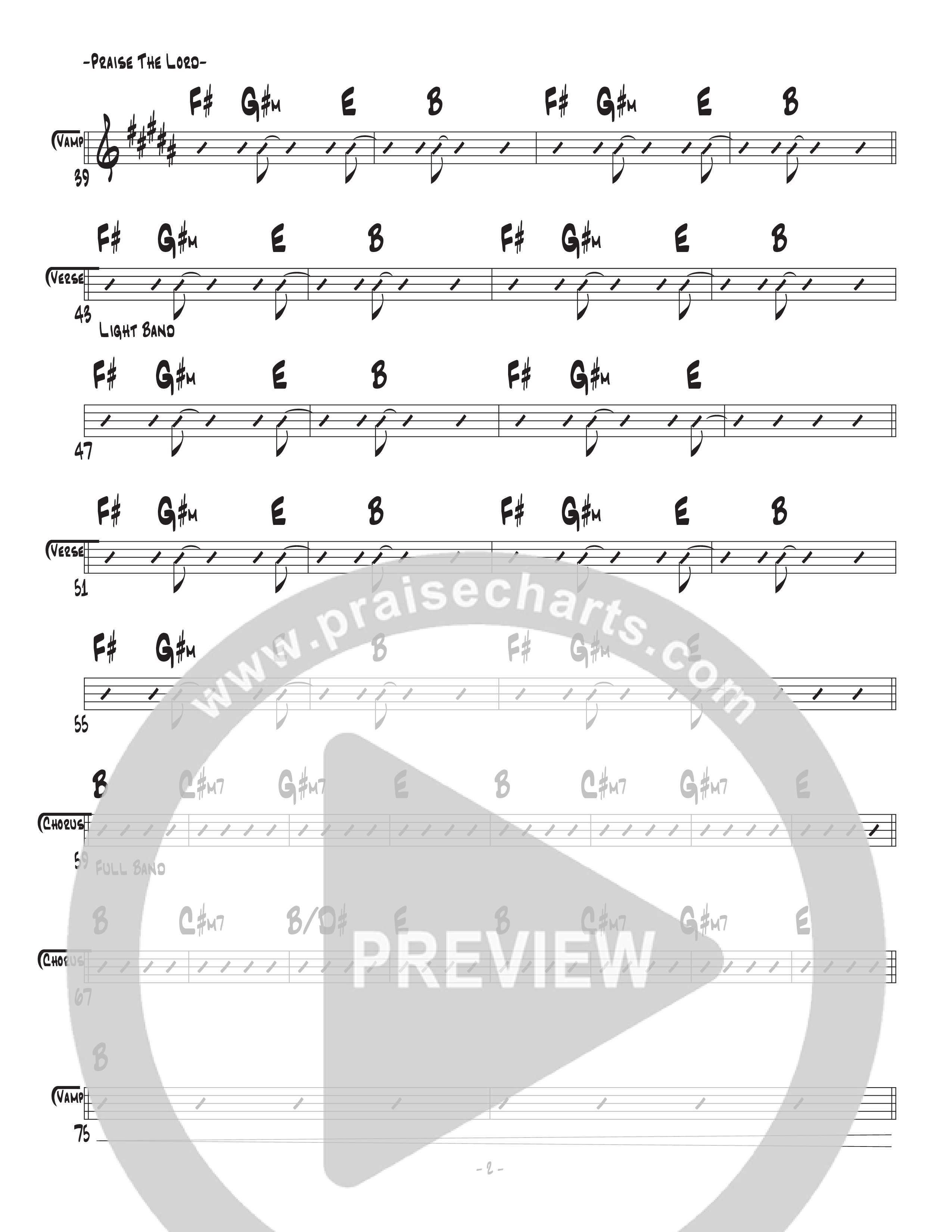 Praise The Lord (Live) Rhythm Chart (Central Live)