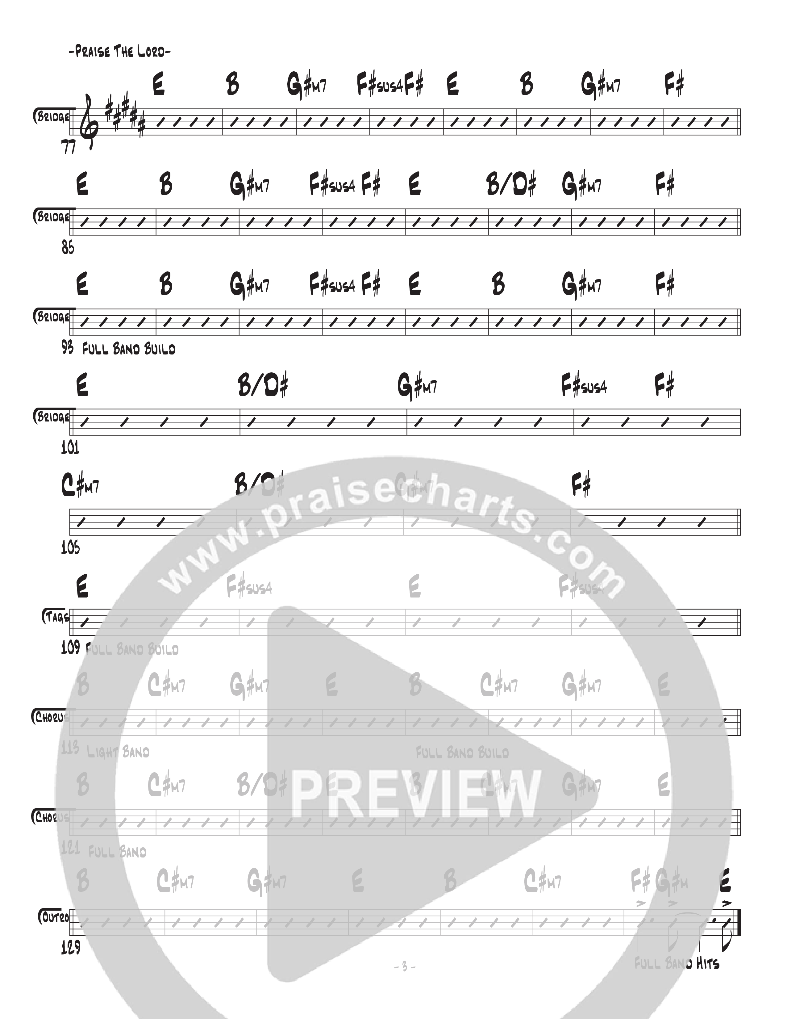 Praise The Lord (Live) Rhythm Chart (Central Live)