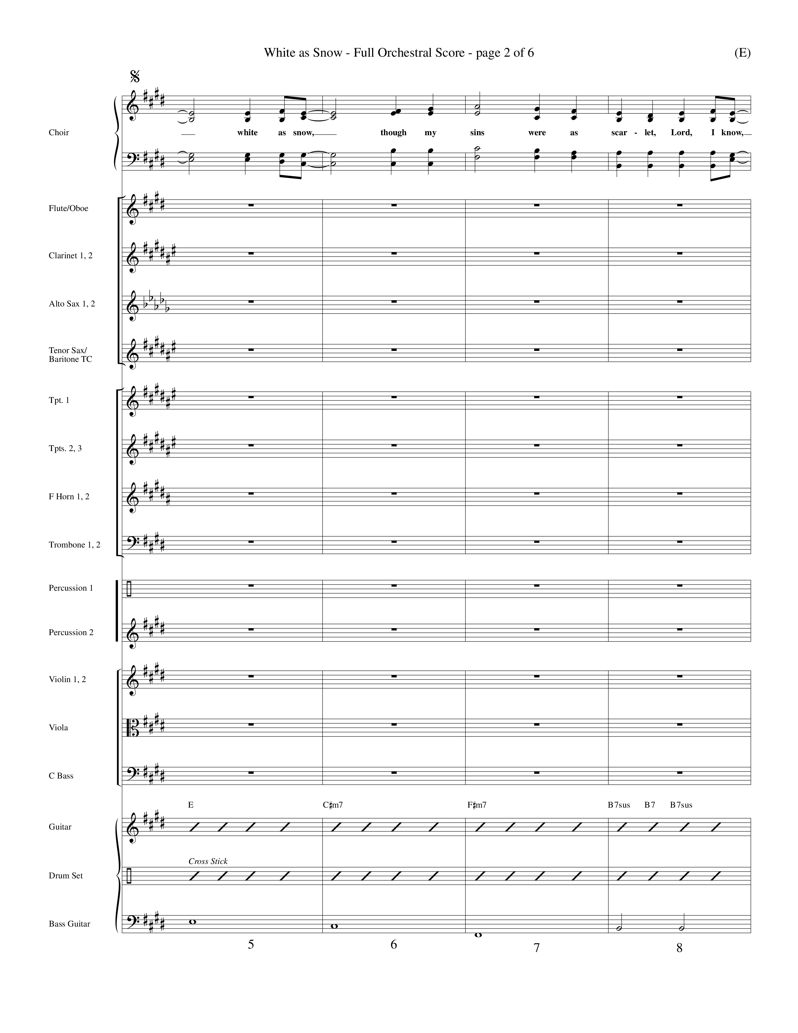 White As Snow (Choral Anthem SATB) Orchestration (Word Music Choral / Orch. Keith Wilbanks)