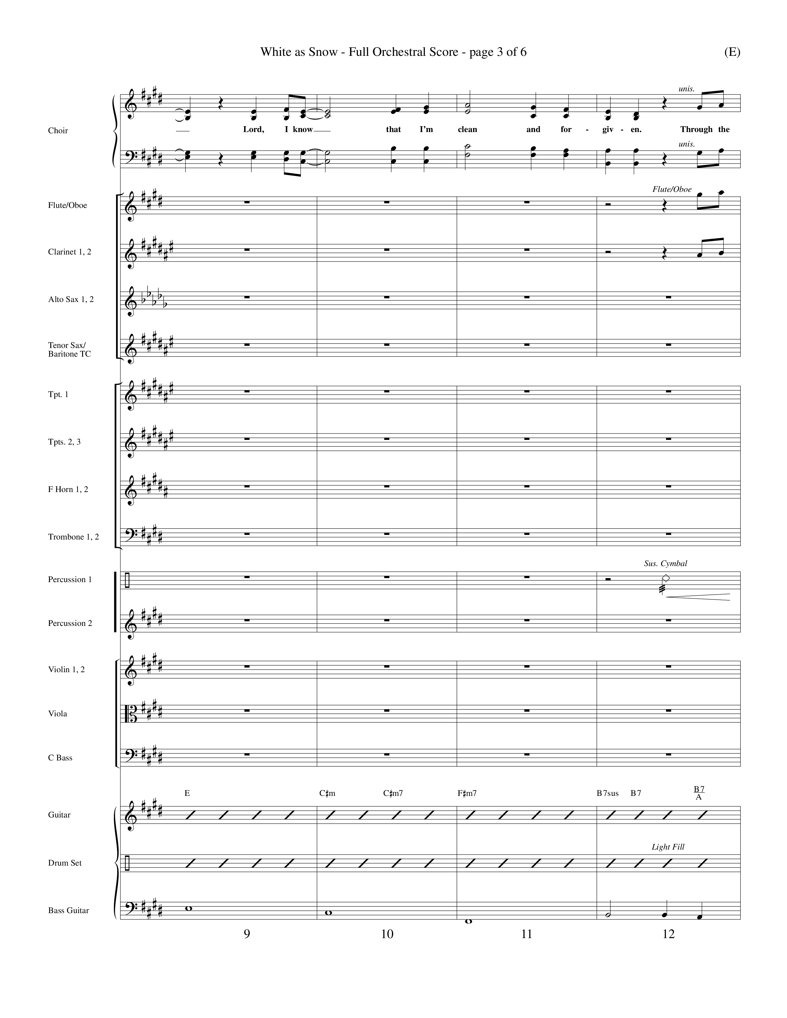 White As Snow (Choral Anthem SATB) Orchestration (Word Music Choral / Orch. Keith Wilbanks)