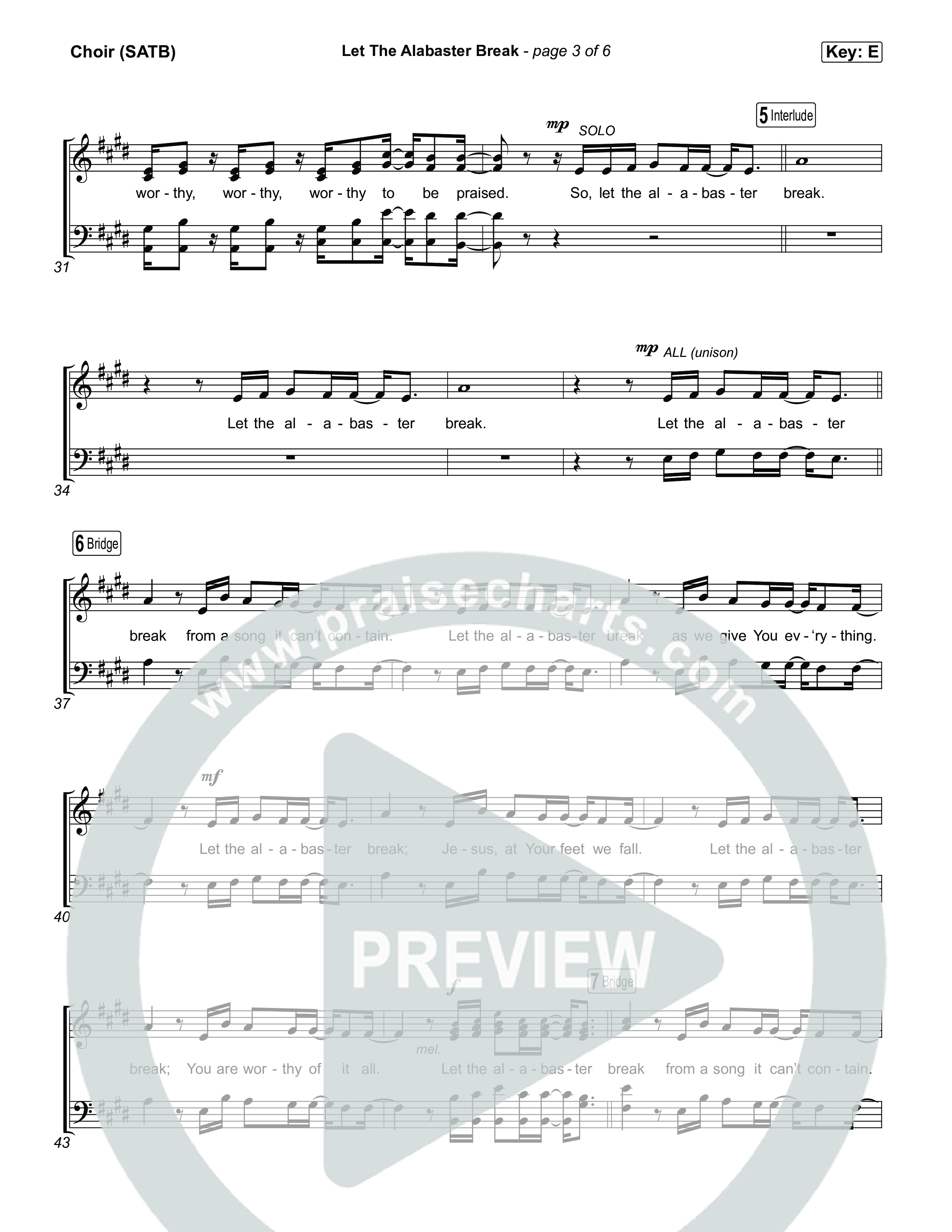 Let The Alabaster Break Choir Sheet (SATB) (Lizzie Morgan)