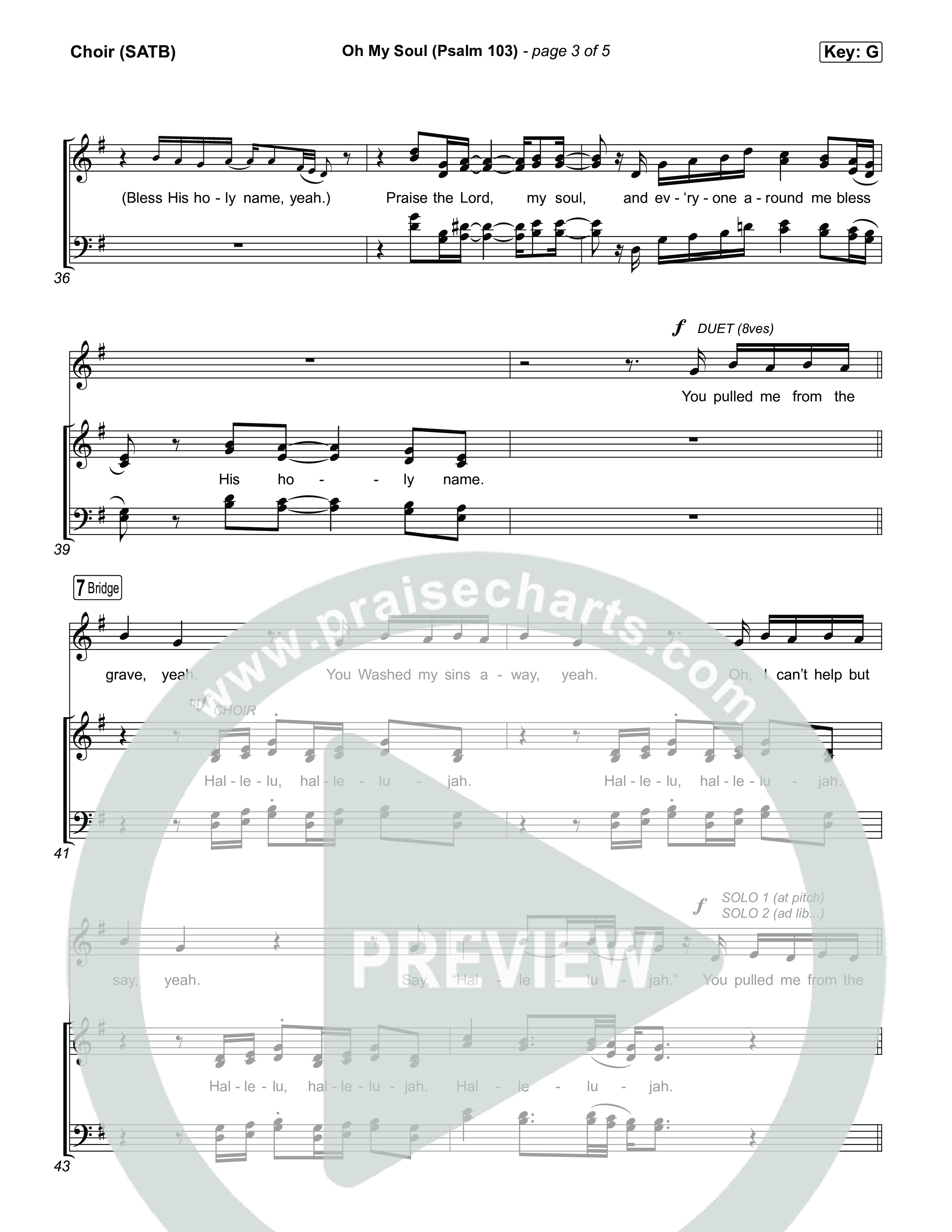 Oh My Soul (Psalm 103) Choir Sheet (SATB) (TobyMac / CeCe Winans)