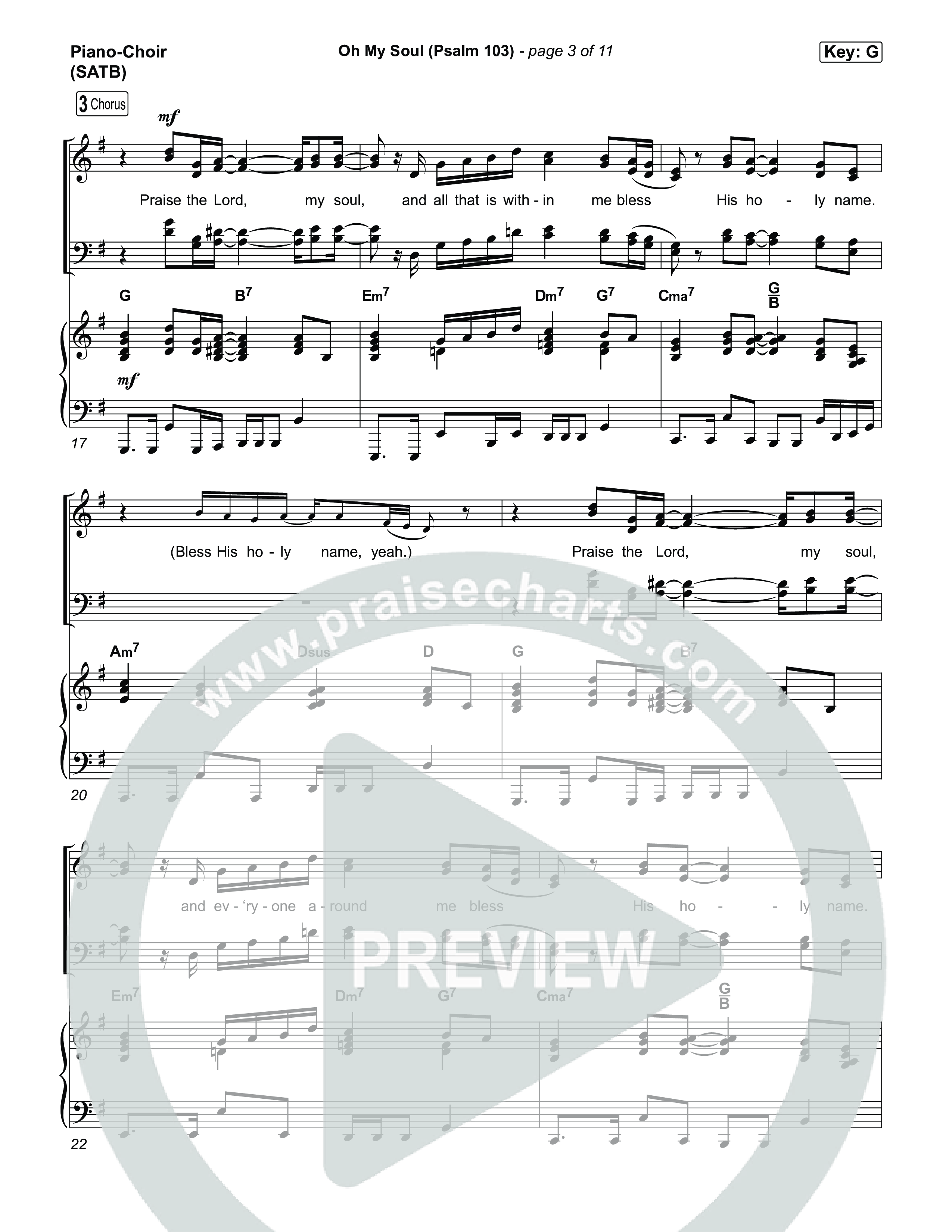 Oh My Soul (Psalm 103) Piano/Vocal (SATB) (TobyMac / CeCe Winans)