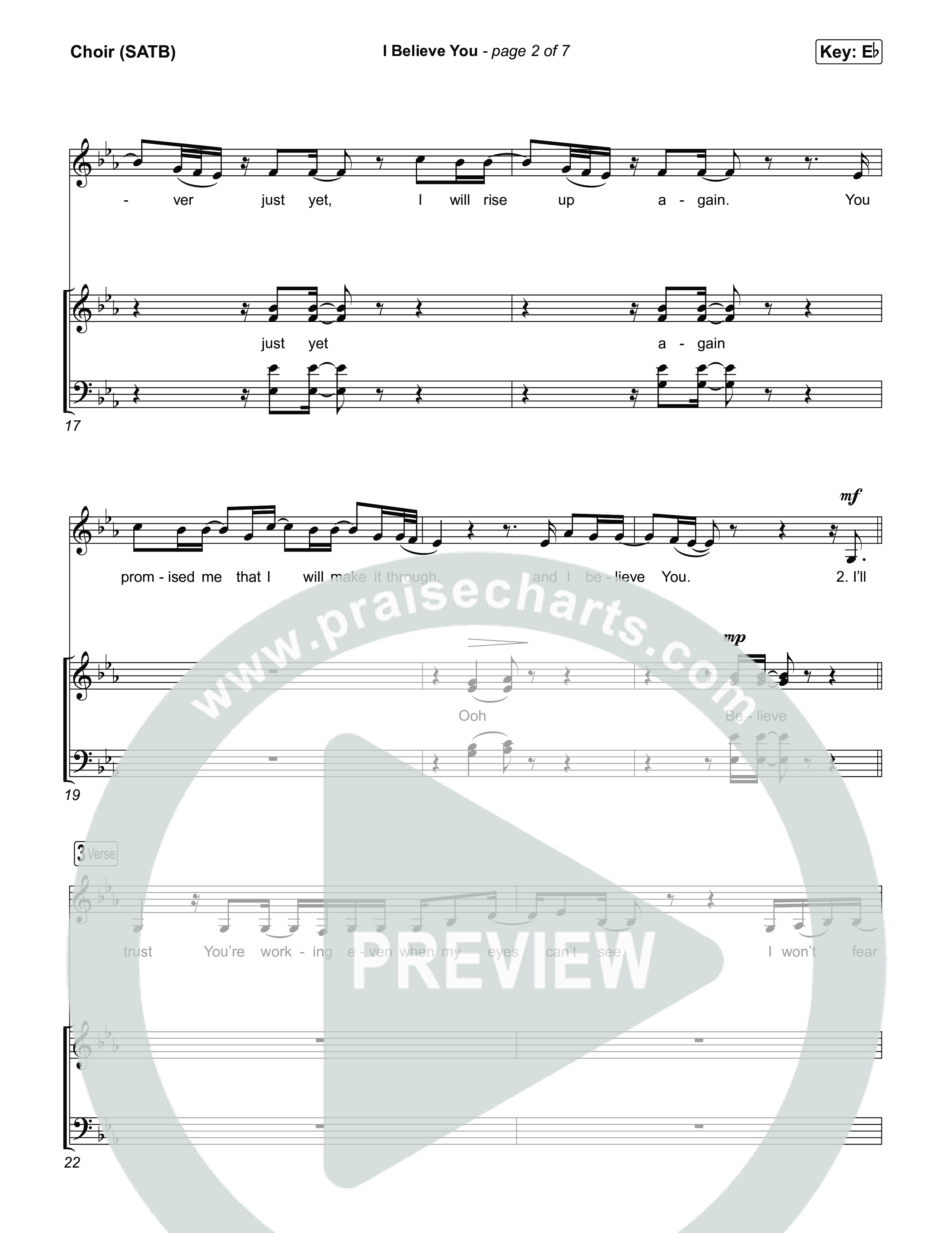 I Believe You Choir Sheet (SATB) (Megan Woods)