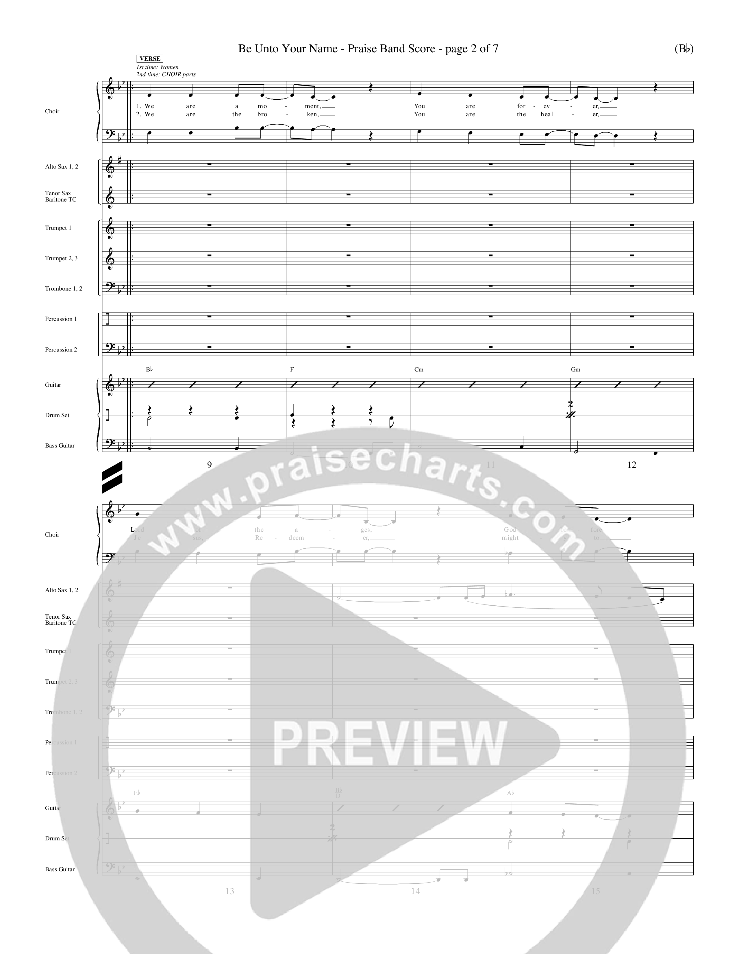 Be Unto Your Name (Choral Anthem SATB) PraiseBand (incl. Brass) (Word Music Choral / Orch. Michael Lawrence)