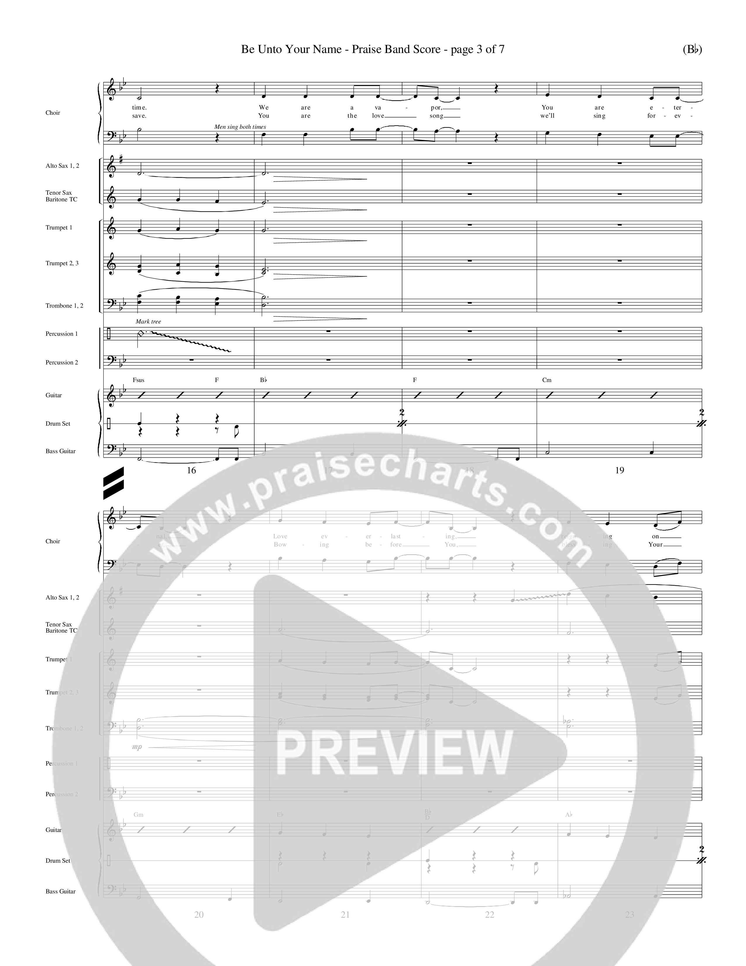 Be Unto Your Name (Choral Anthem SATB) PraiseBand (incl. Brass) (Word Music Choral / Orch. Michael Lawrence)
