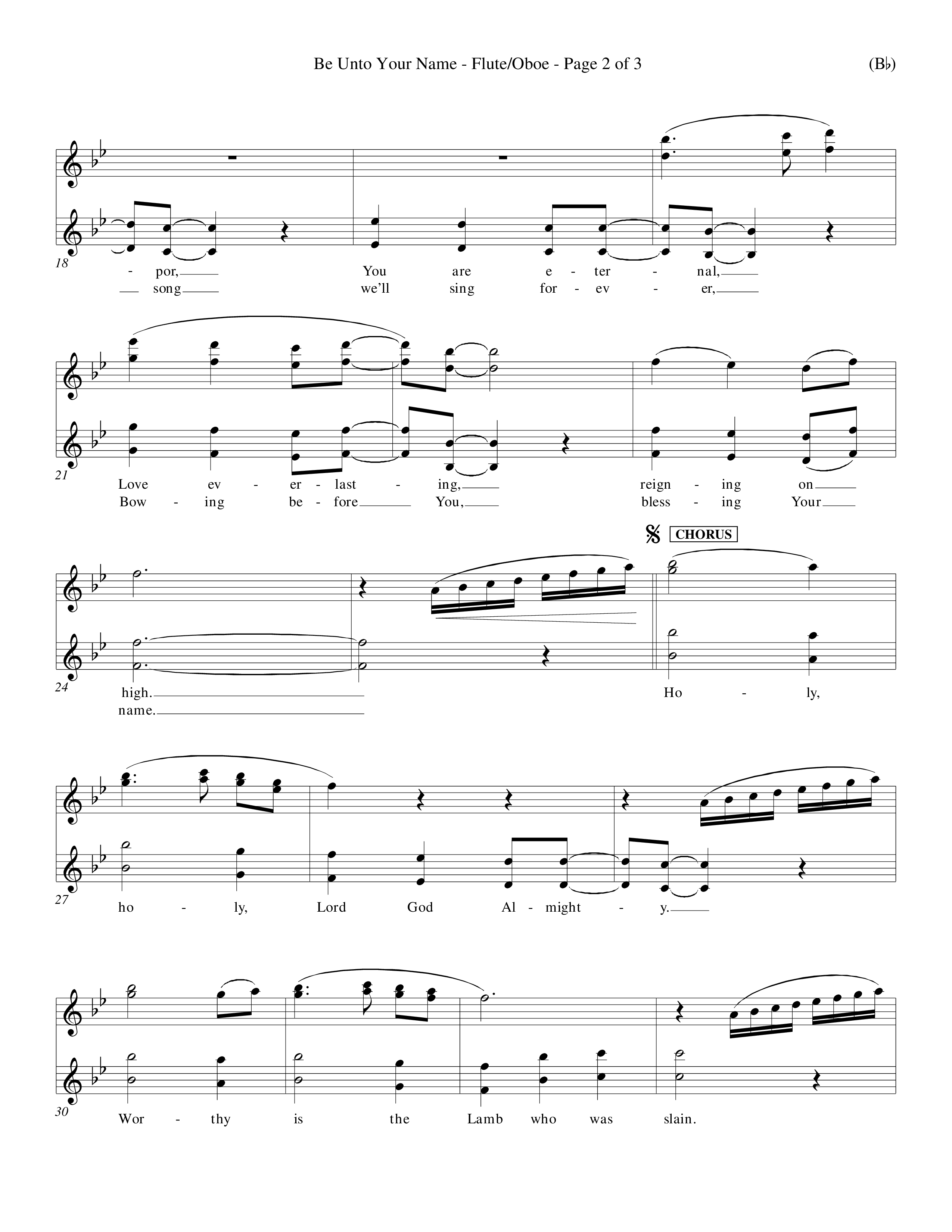 Be Unto Your Name (Choral Anthem SATB) Flute/Oboe (Word Music Choral / Orch. Michael Lawrence)