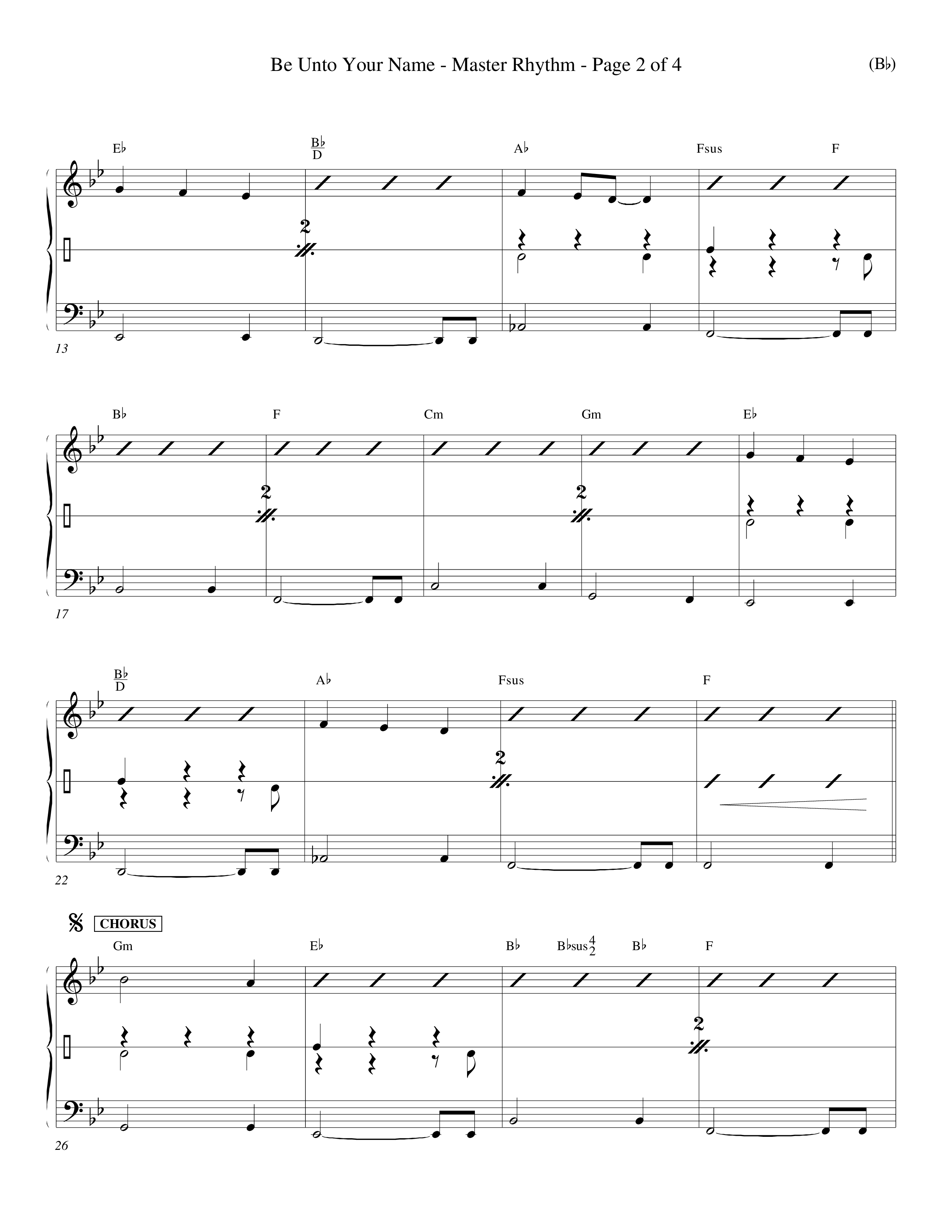 Be Unto Your Name (Choral Anthem SATB) Rhythm Chart (Word Music Choral / Orch. Michael Lawrence)