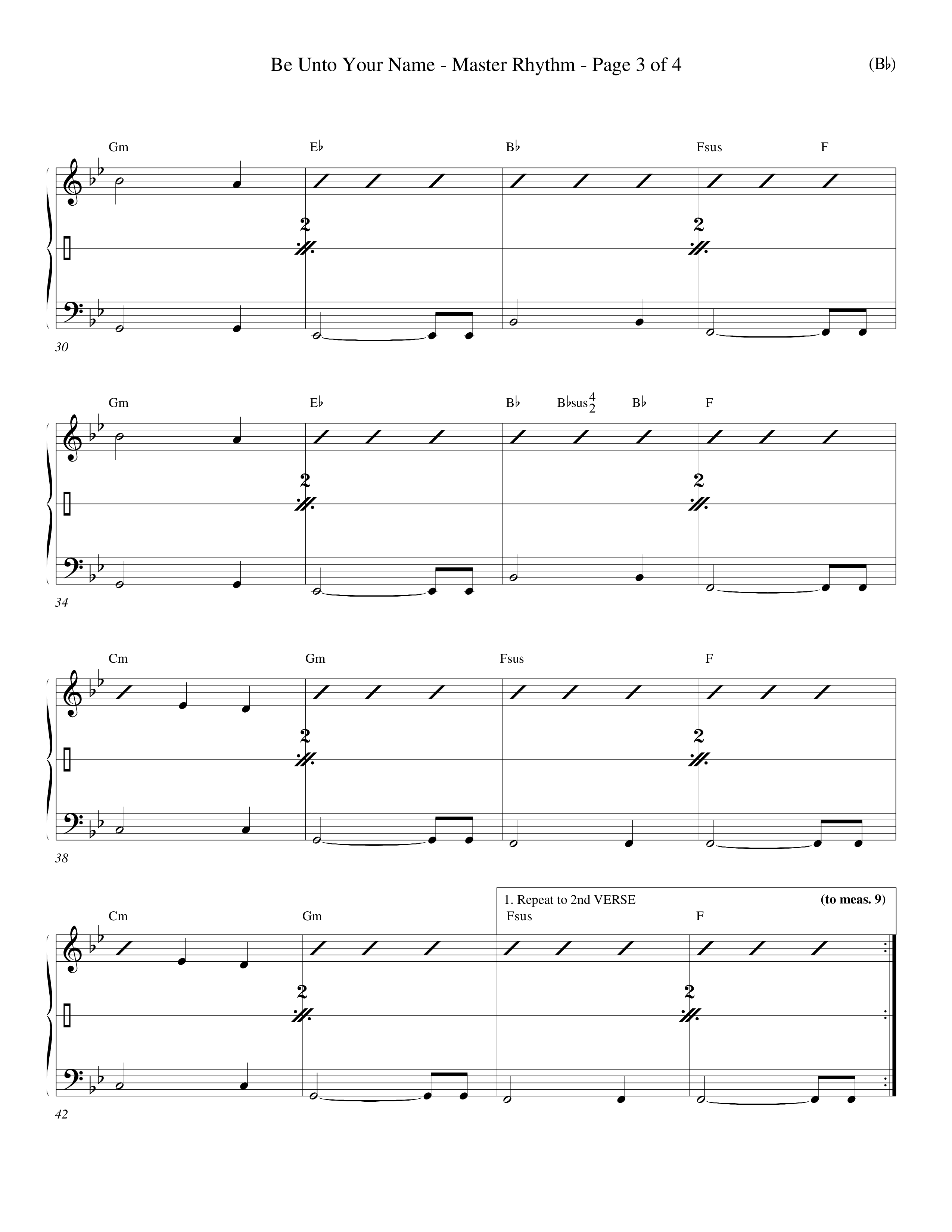 Be Unto Your Name (Choral Anthem SATB) Rhythm Chart (Word Music Choral / Orch. Michael Lawrence)