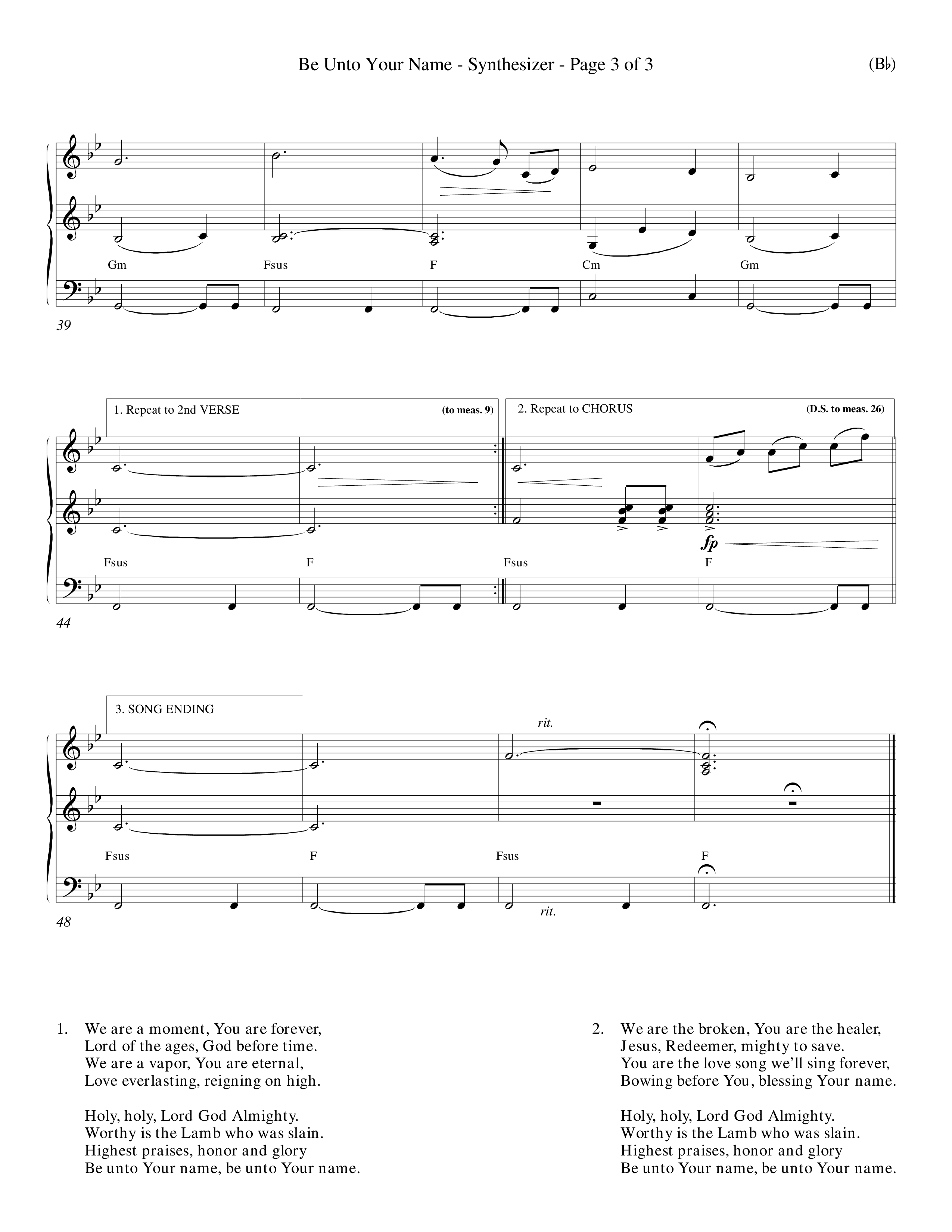 Be Unto Your Name (Choral Anthem SATB) Synth (Word Music Choral / Orch. Michael Lawrence)