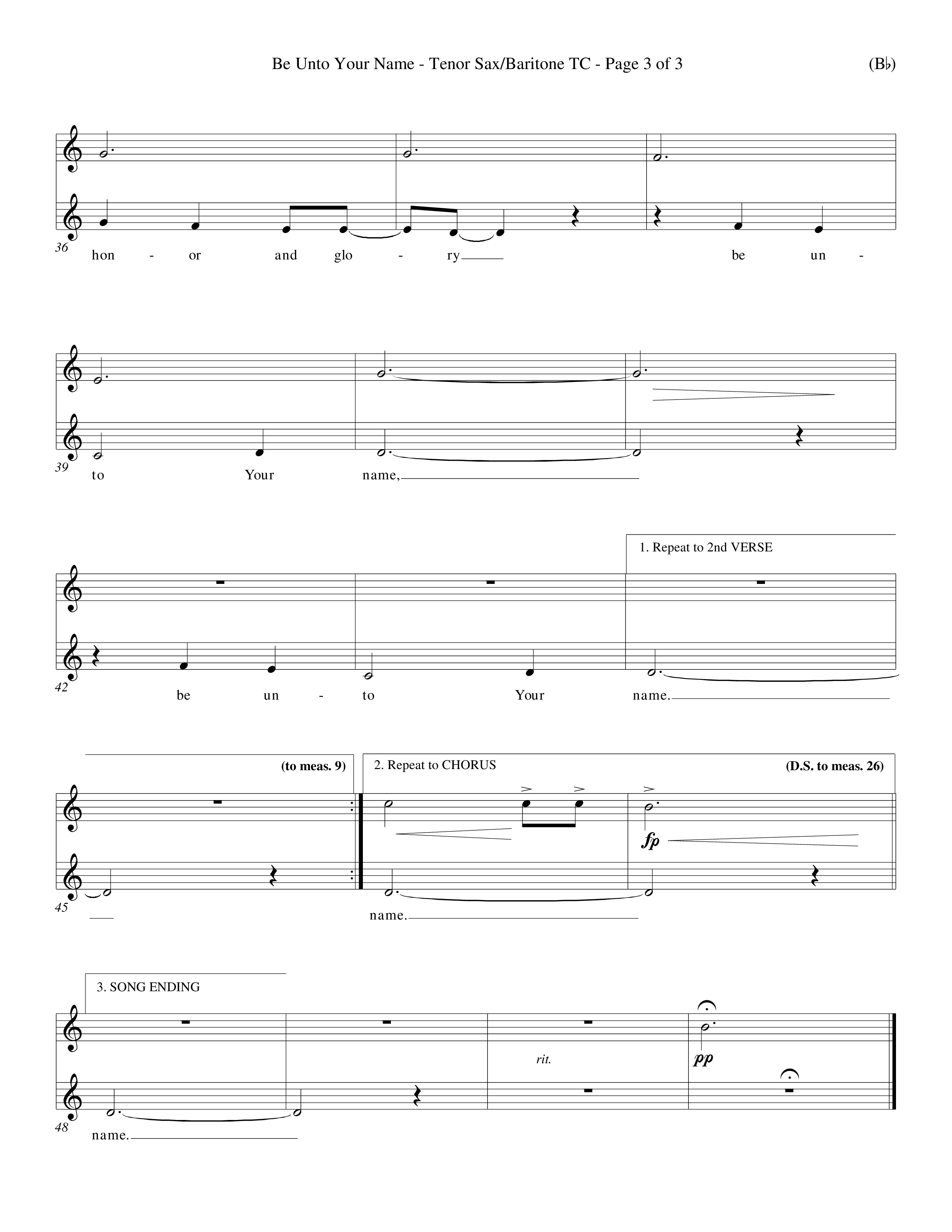 Be Unto Your Name (Choral Anthem SATB) Tenor Sax/Baritone T.C. (Word Music Choral / Orch. Michael Lawrence)