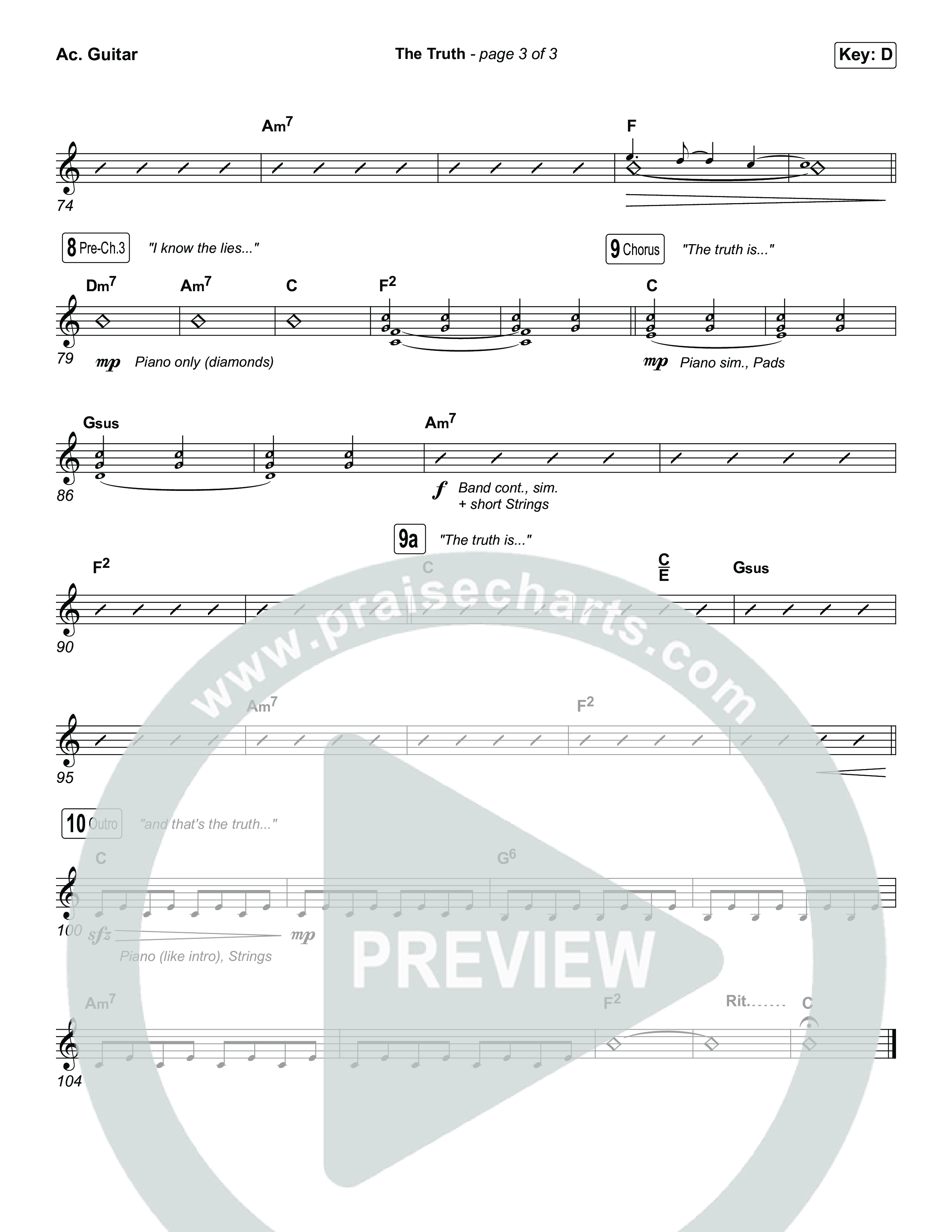 The Truth (Choral Anthem SATB) Acoustic Guitar (Megan Woods / Arr. Luke Gambill)