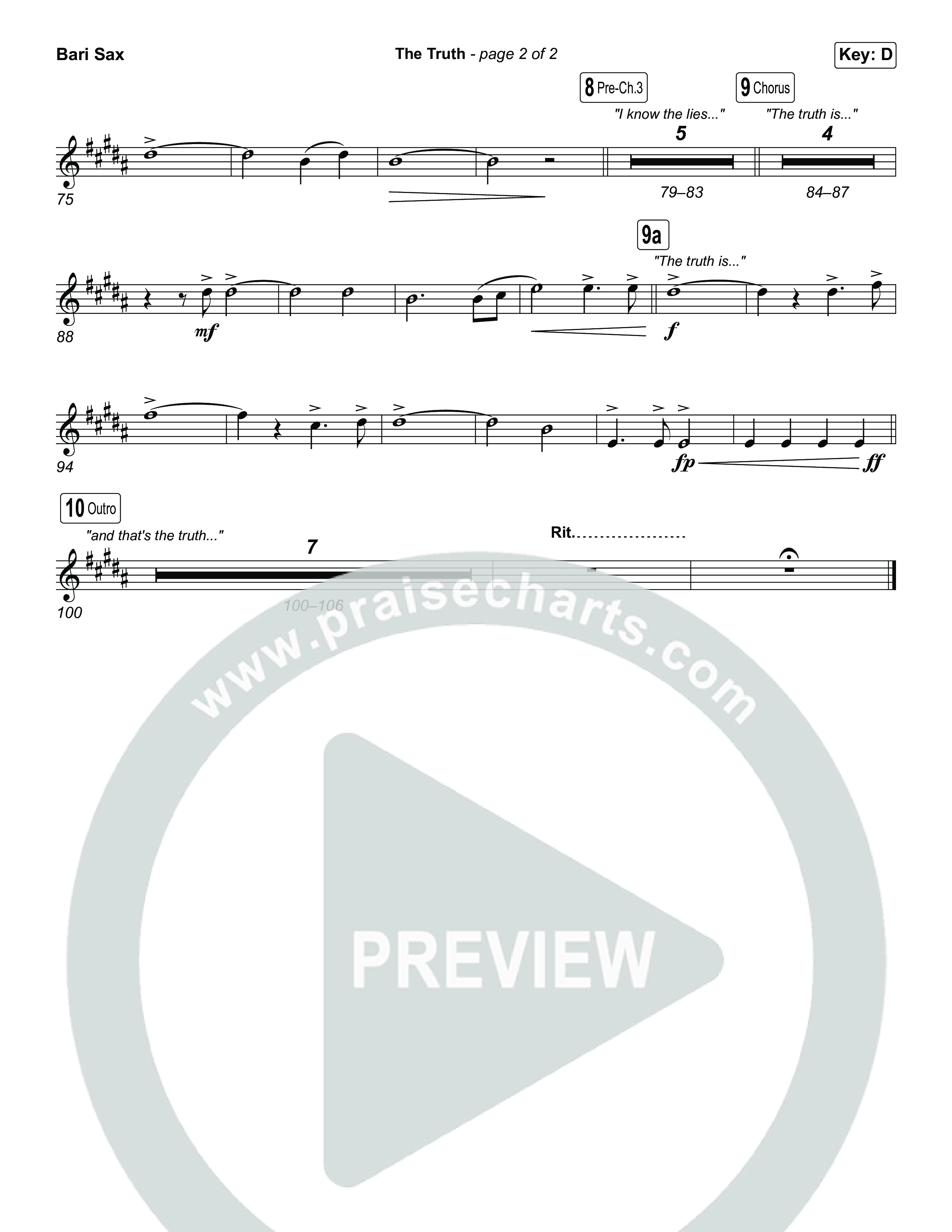 The Truth (Choral Anthem SATB) Bari Sax (Megan Woods / Arr. Luke Gambill)