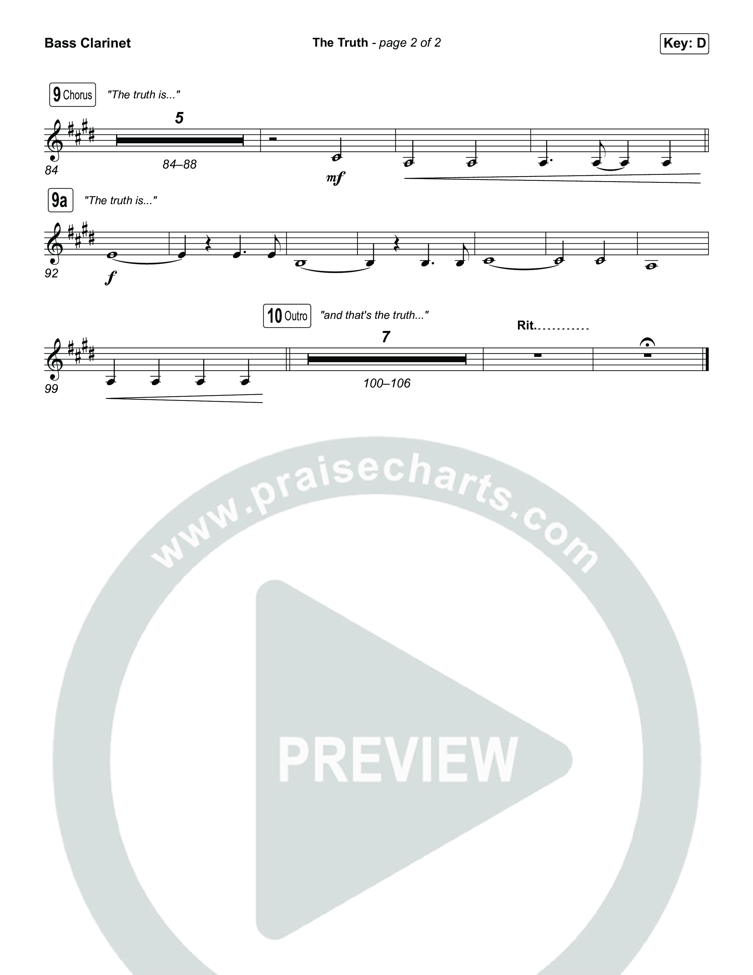 The Truth (Choral Anthem SATB) Bass Clarinet (Megan Woods / Arr. Luke Gambill)
