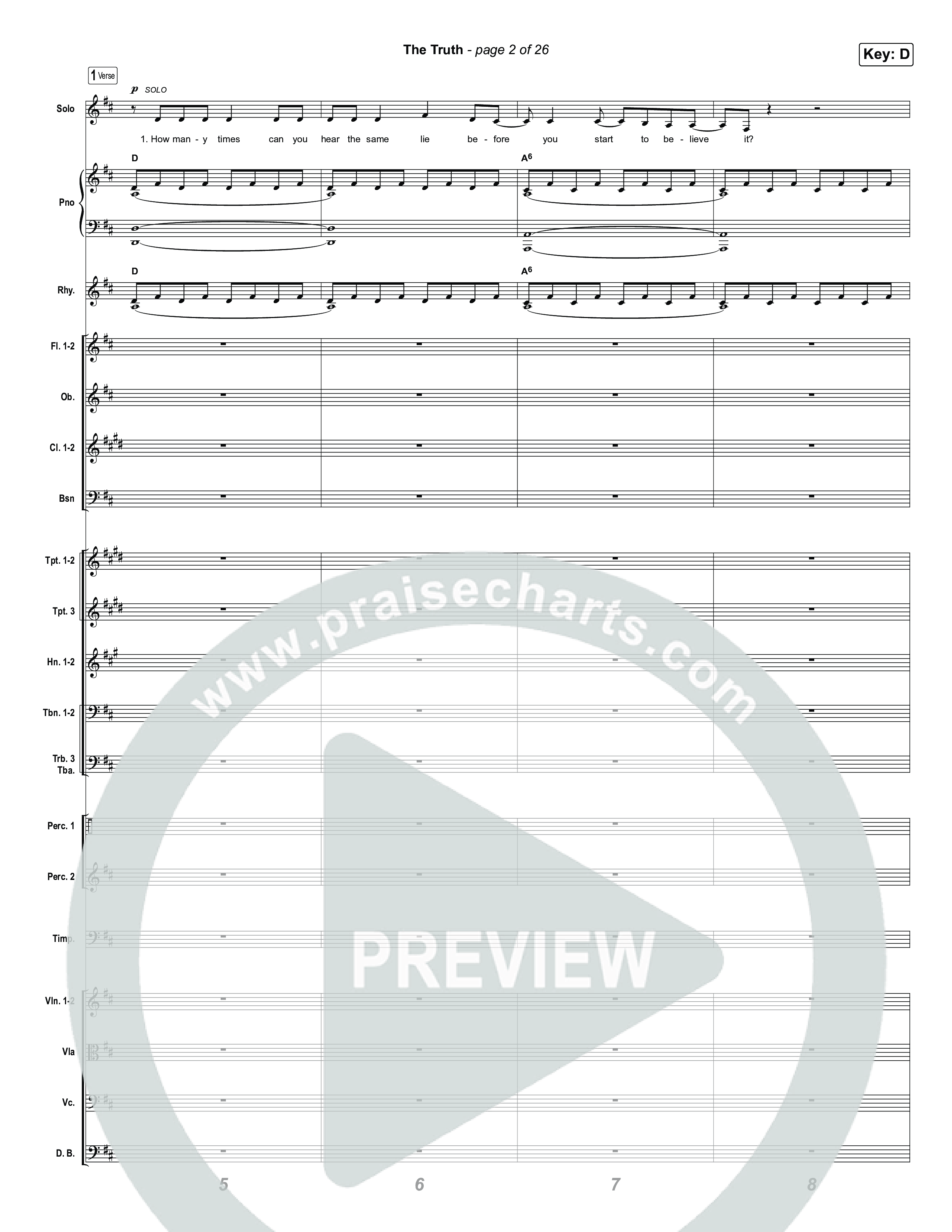 The Truth (Choral Anthem SATB) Orchestration (Megan Woods / Arr. Luke Gambill)