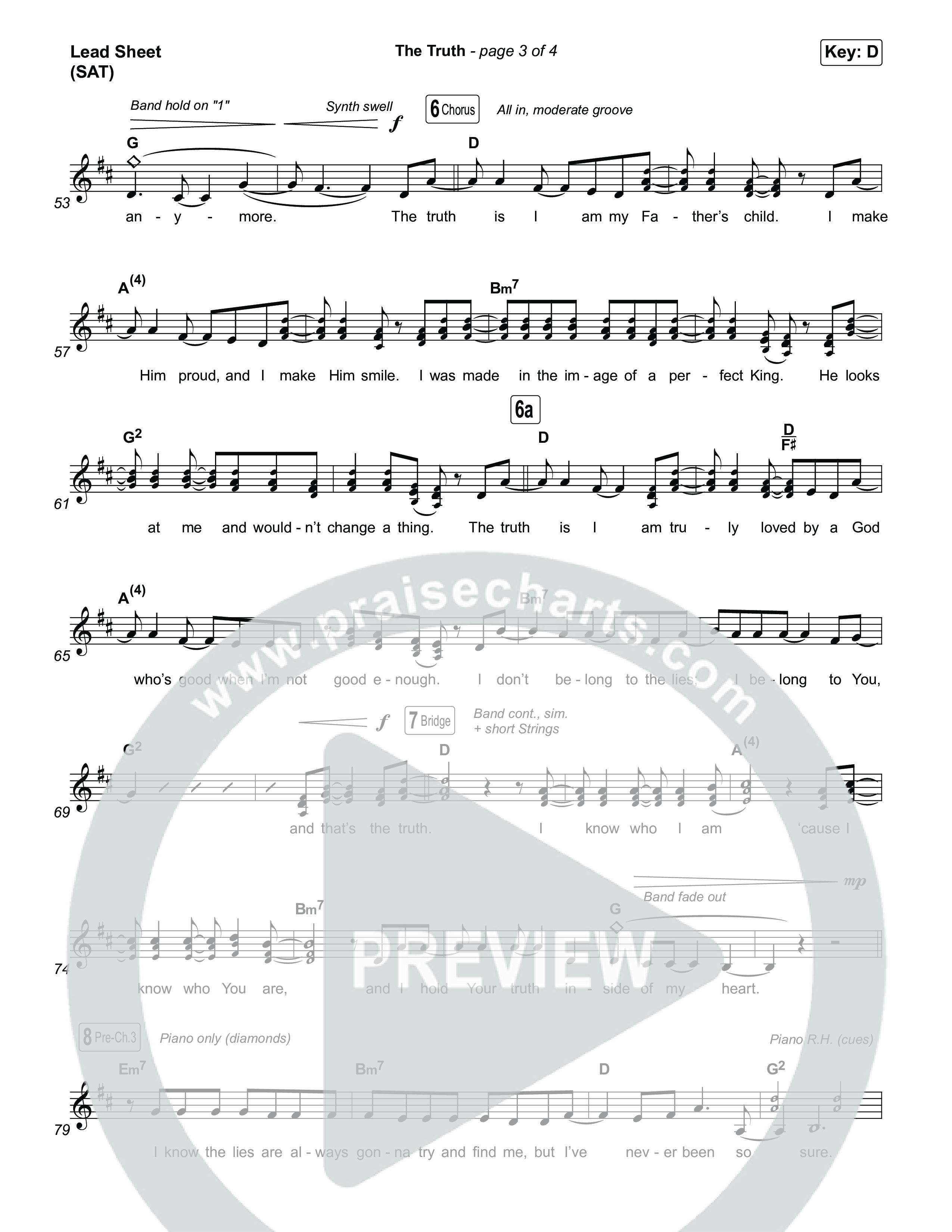 The Truth (Choral Anthem SATB) Lead Sheet (SAT) (Megan Woods / Arr. Luke Gambill)