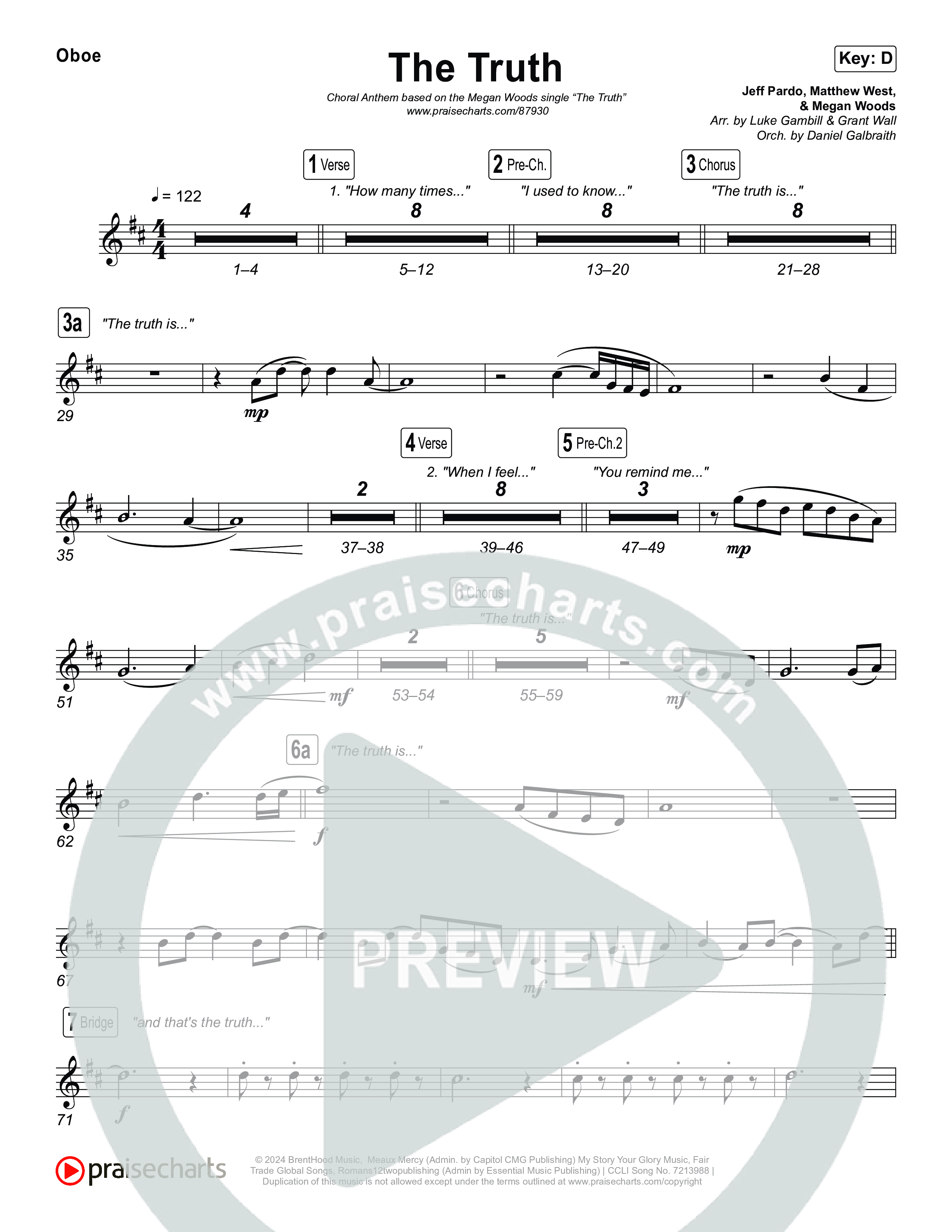 The Truth (Choral Anthem SATB) Wind Pack (Megan Woods / Arr. Luke Gambill)