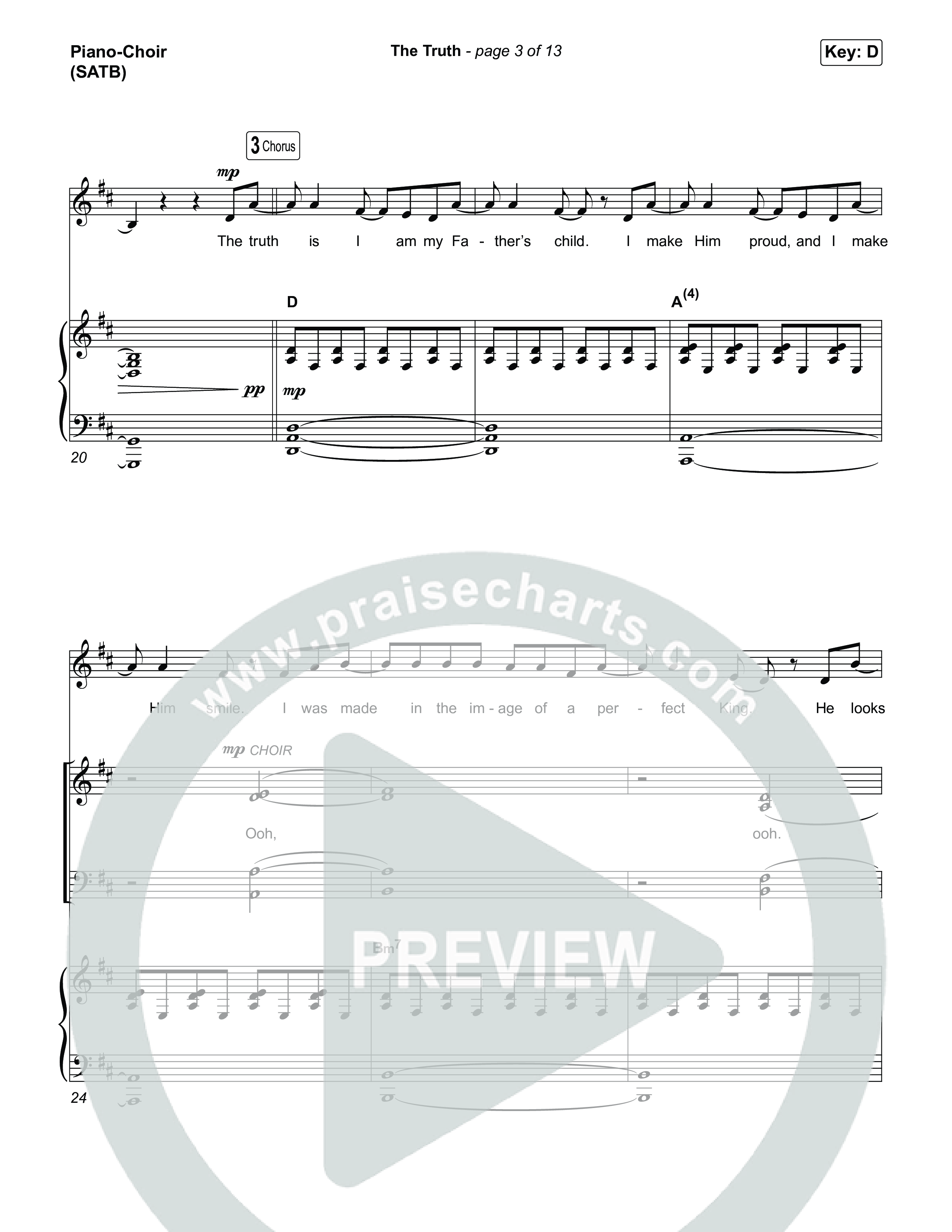The Truth (Choral Anthem SATB) Piano/Vocal (SATB) (Megan Woods / Arr. Luke Gambill)