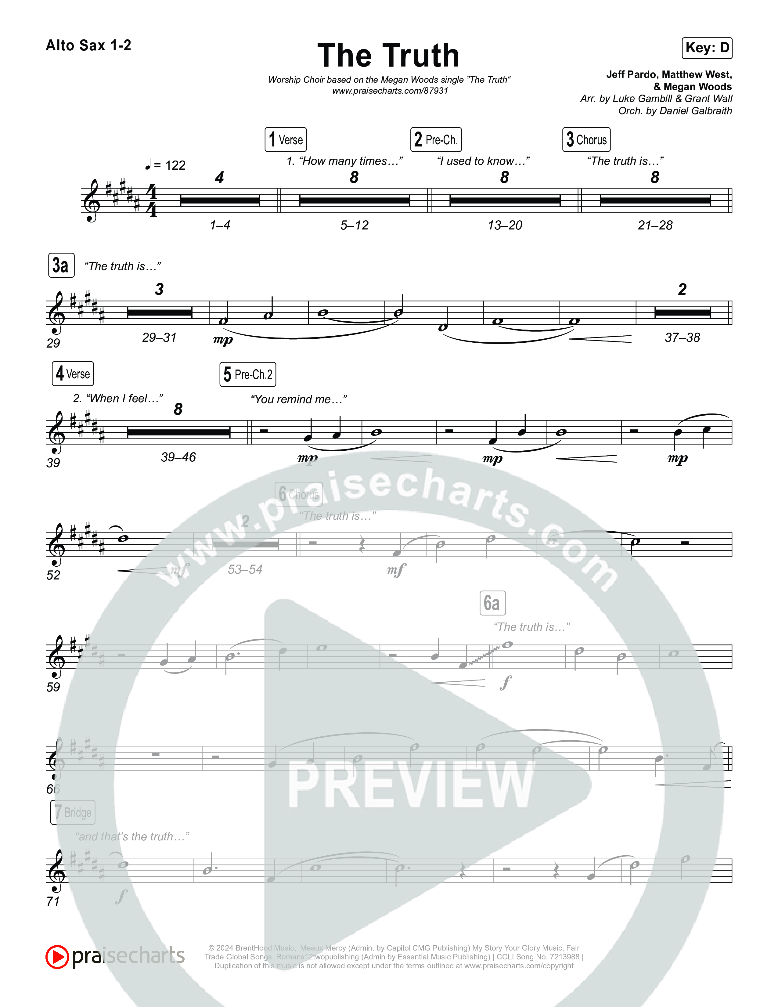 The Truth (Worship Choir/SAB) Sax Pack (Megan Woods / Arr. Luke Gambill)