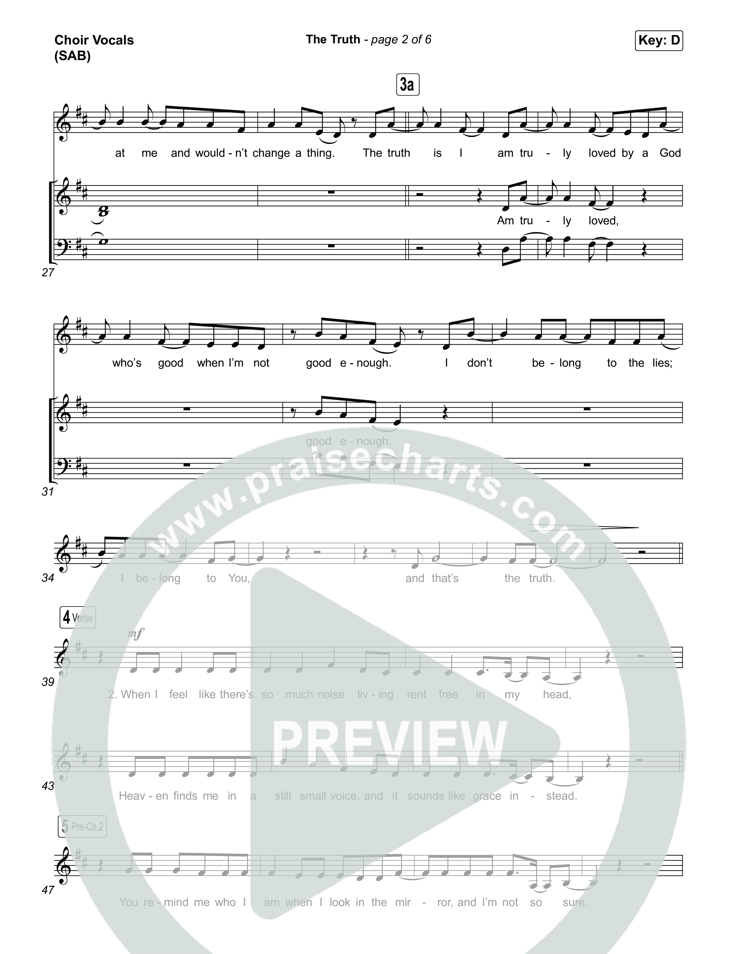The Truth (Worship Choir/SAB) Choir Sheet (SAB) (Megan Woods / Arr. Luke Gambill)