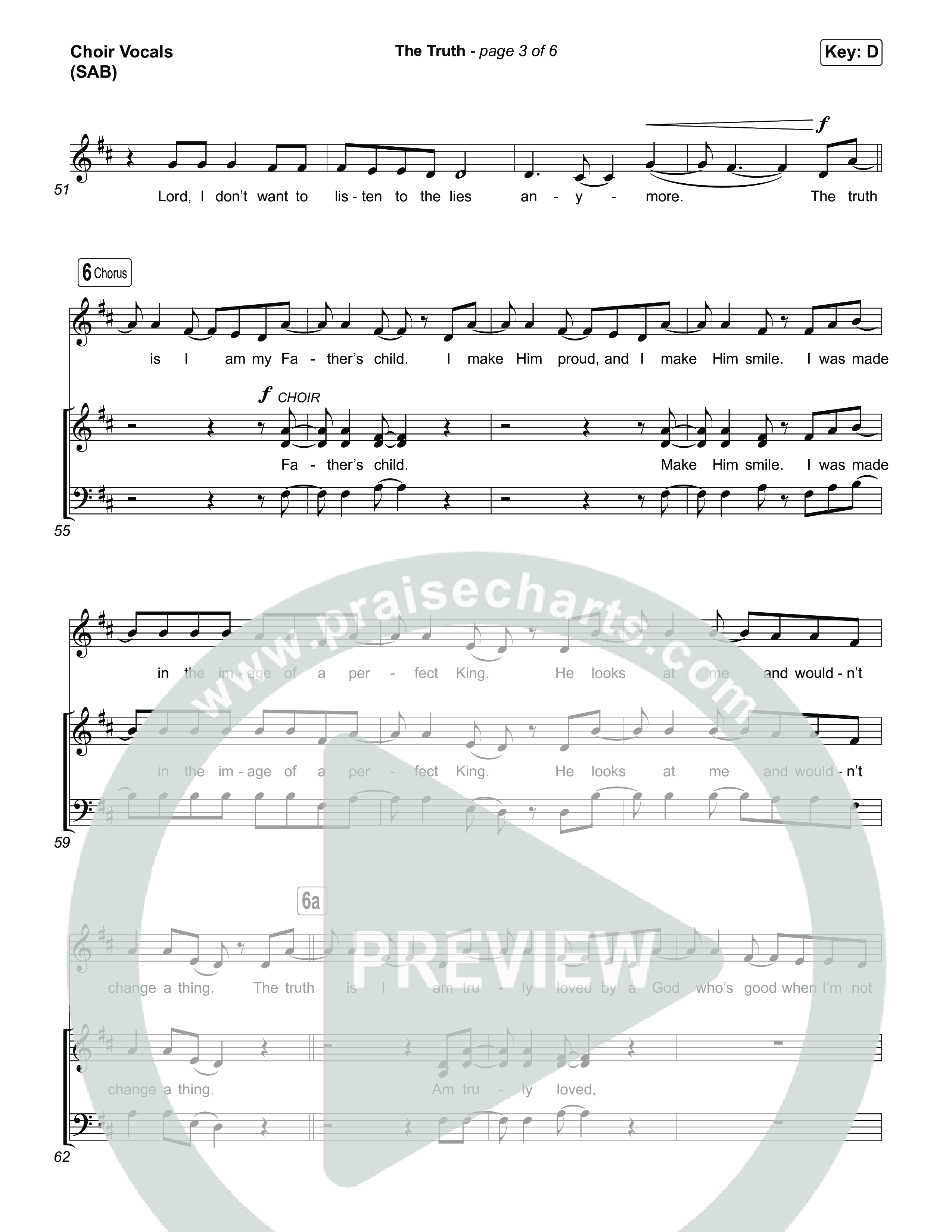 The Truth (Worship Choir/SAB) Choir Sheet (SAB) (Megan Woods / Arr. Luke Gambill)