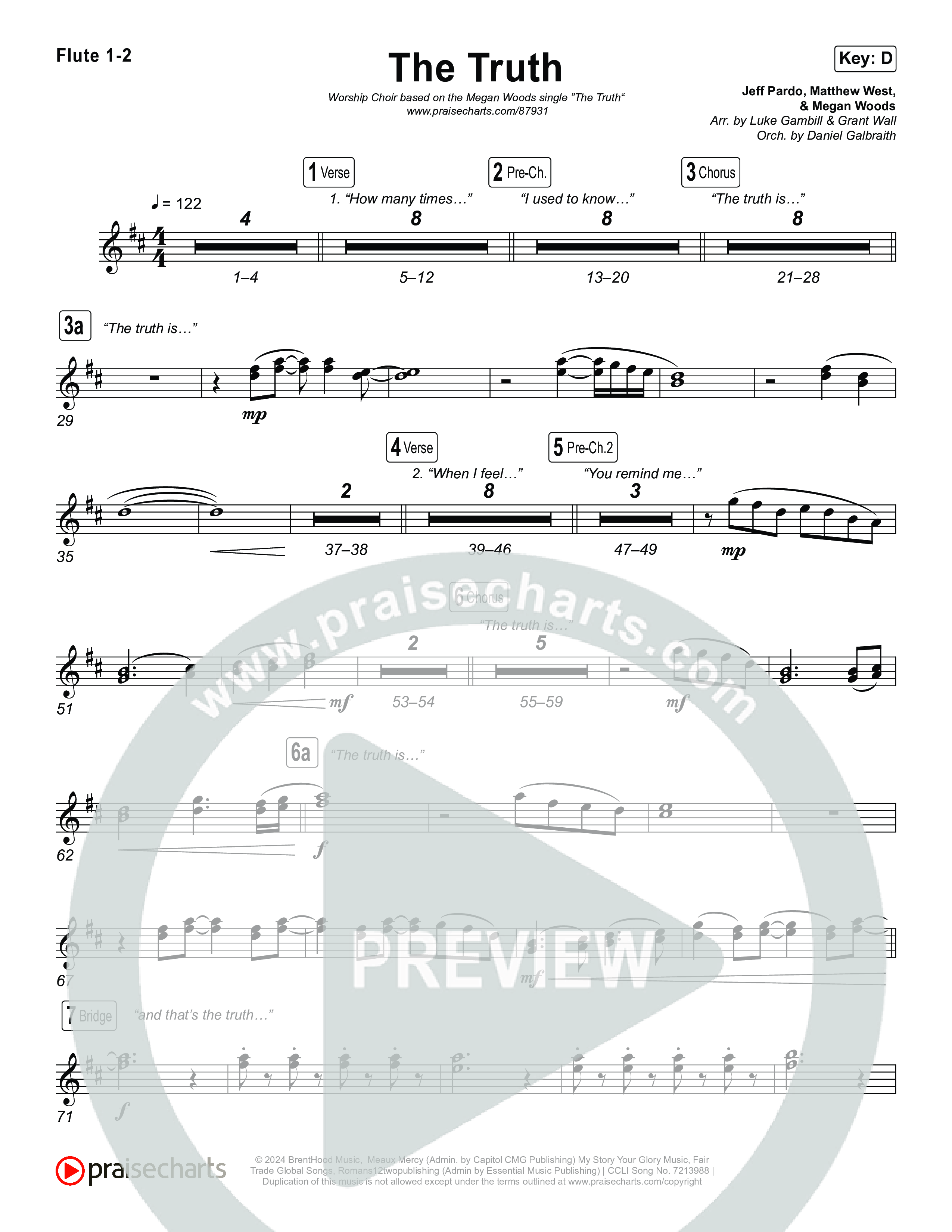 The Truth (Worship Choir/SAB) Flute 1/2 (Megan Woods / Arr. Luke Gambill)