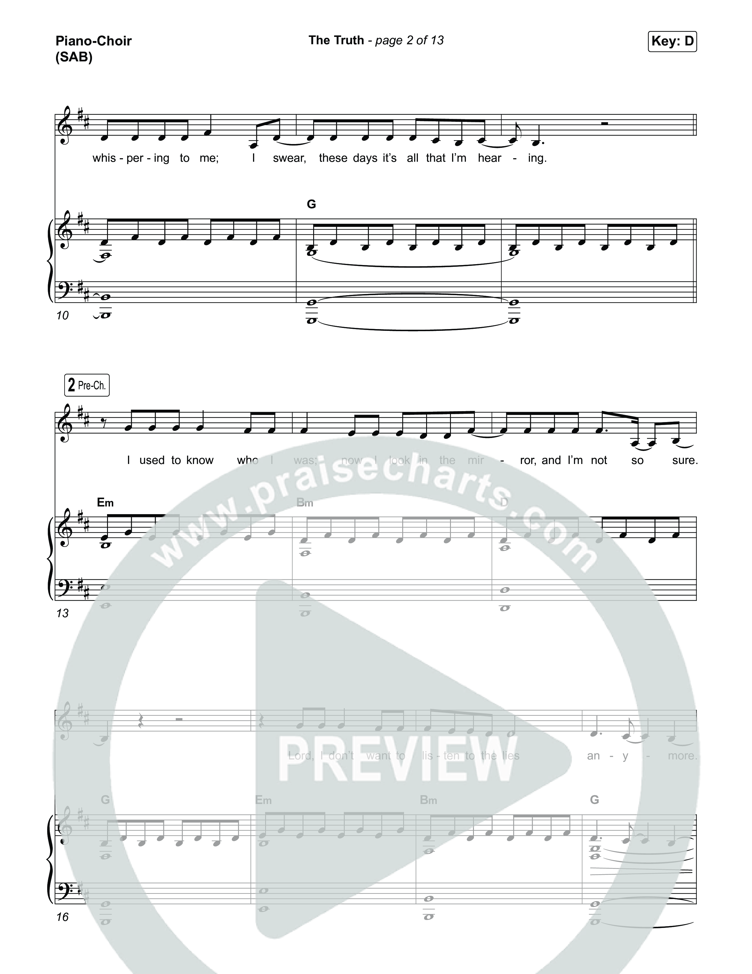 The Truth (Worship Choir/SAB) Piano/Choir (SAB) (Megan Woods / Arr. Luke Gambill)