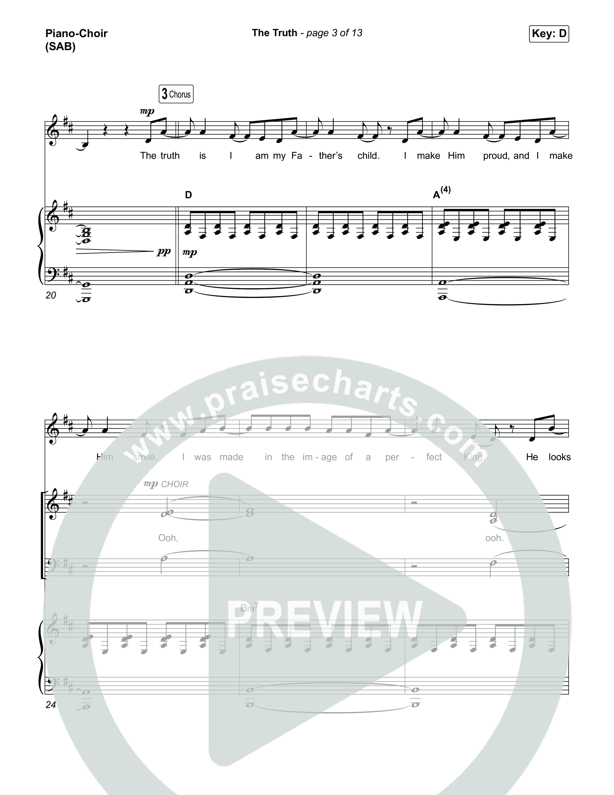 The Truth (Worship Choir/SAB) Piano/Choir (SAB) (Megan Woods / Arr. Luke Gambill)