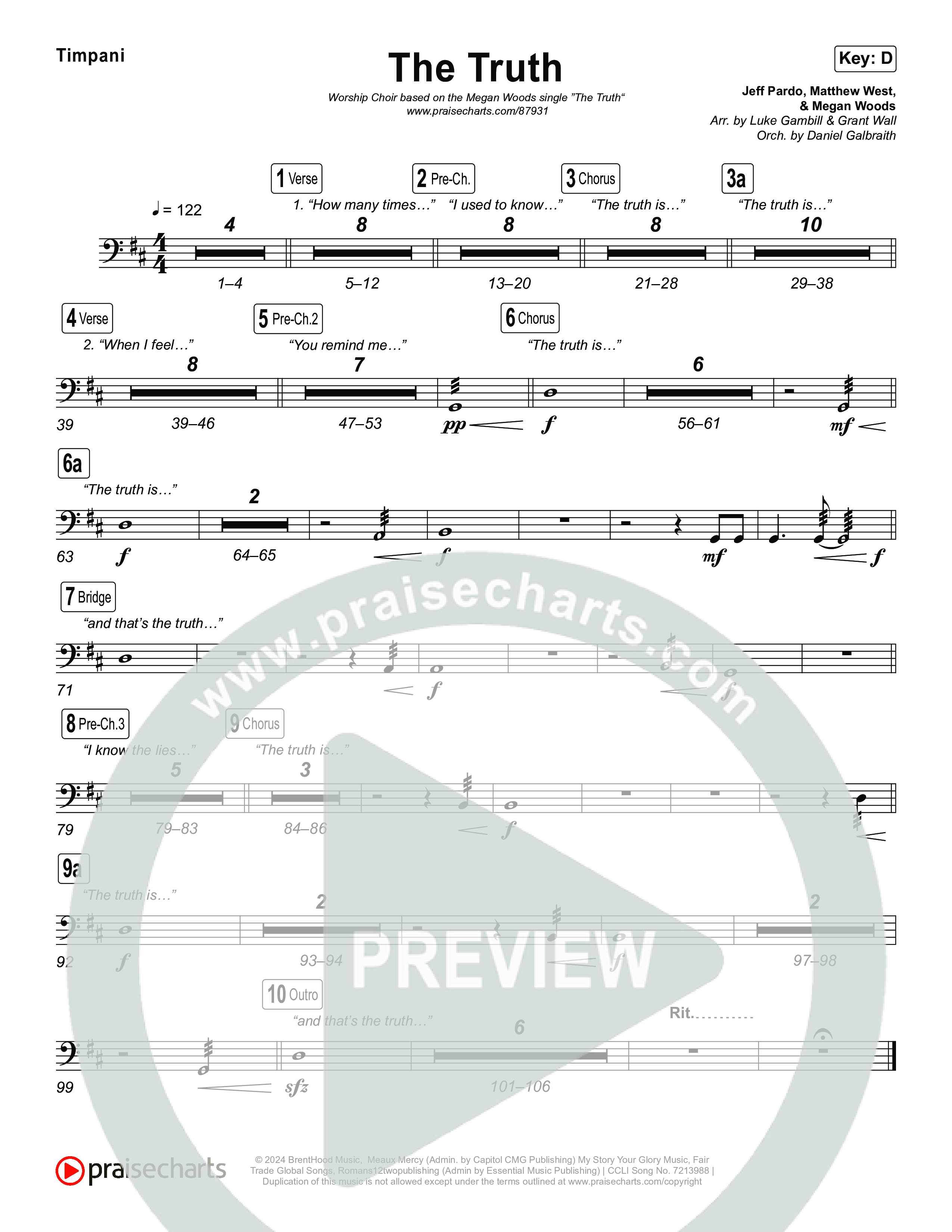 The Truth (Worship Choir/SAB) Timpani (Megan Woods / Arr. Luke Gambill)