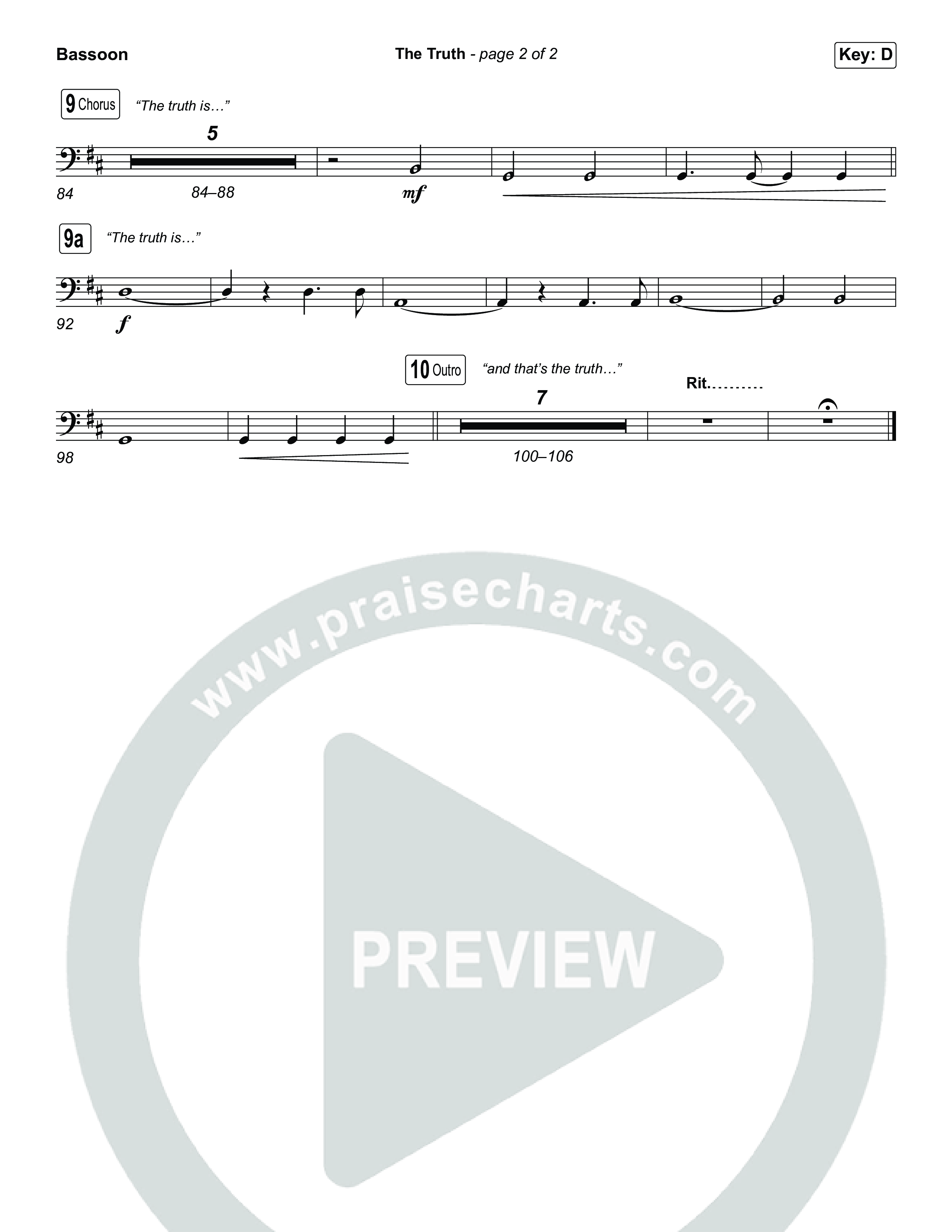The Truth (Unison/2-Part) Bassoon (Megan Woods / Arr. Luke Gambill)