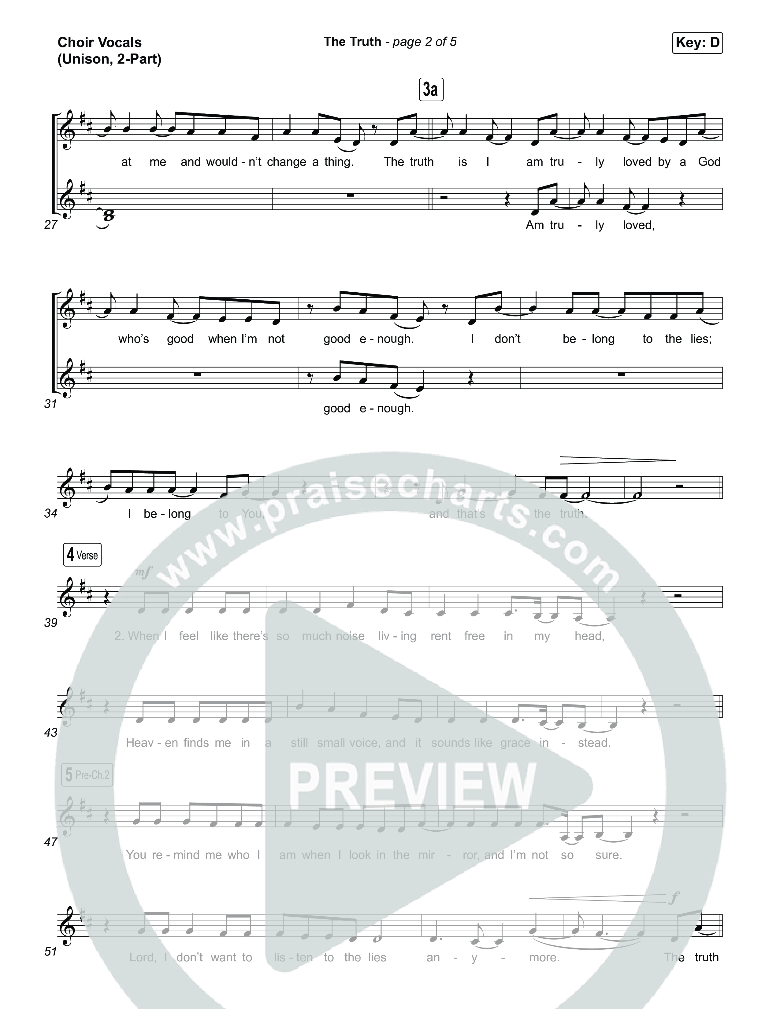 The Truth (Unison/2-Part) Choir Vocals (Uni/2-Part) (Megan Woods / Arr. Luke Gambill)