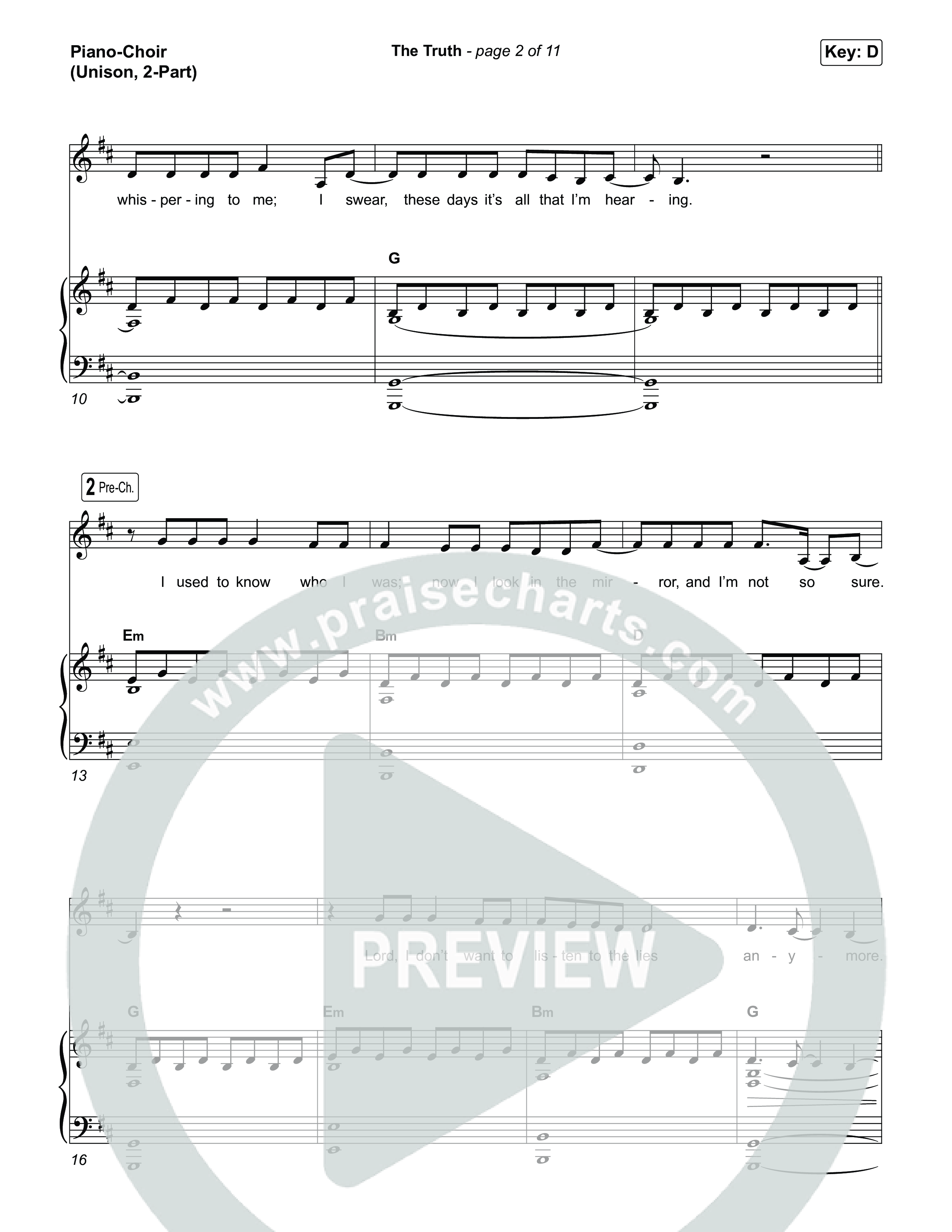 The Truth (Unison/2-Part) Piano/Choir (Uni/2-Part) (Megan Woods / Arr. Luke Gambill)