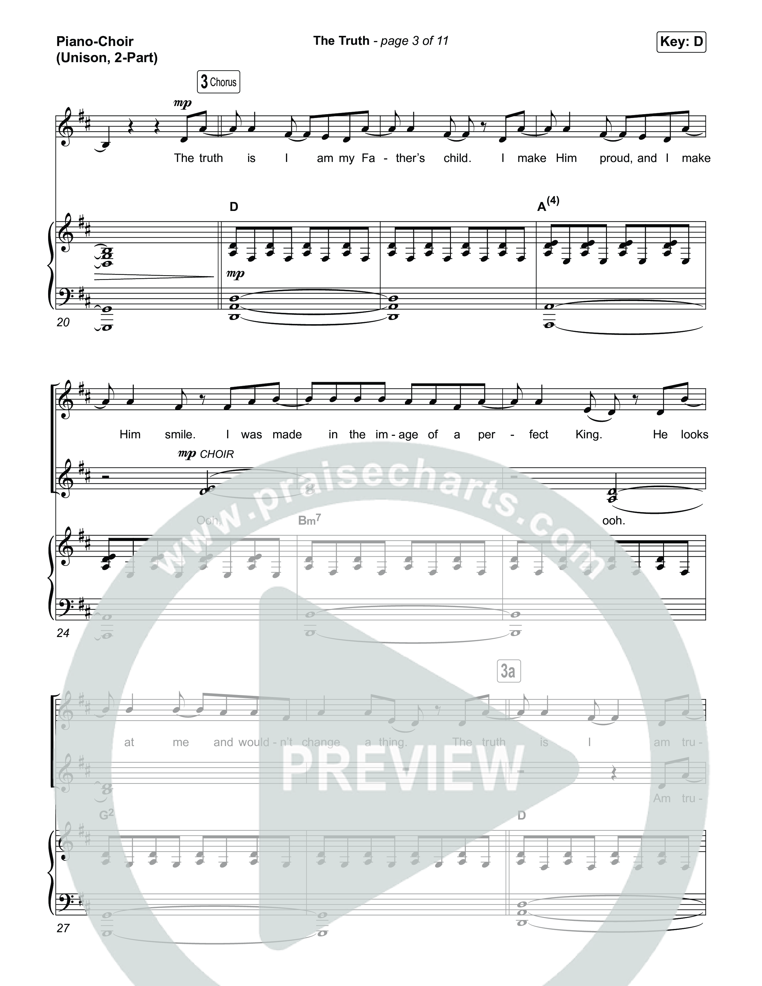The Truth (Unison/2-Part) Piano/Choir (Uni/2-Part) (Megan Woods / Arr. Luke Gambill)