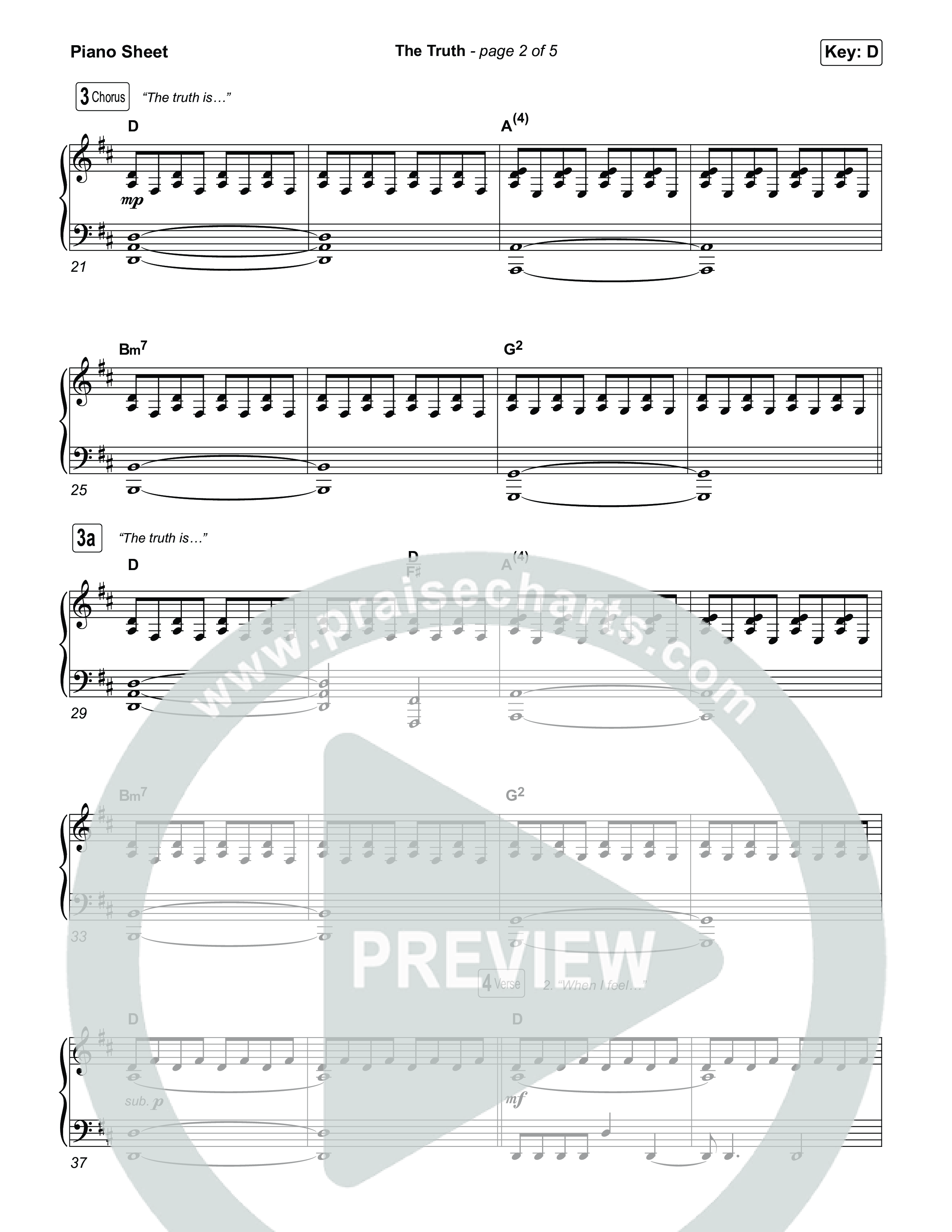 The Truth (Unison/2-Part) Piano Sheet (Megan Woods / Arr. Luke Gambill)
