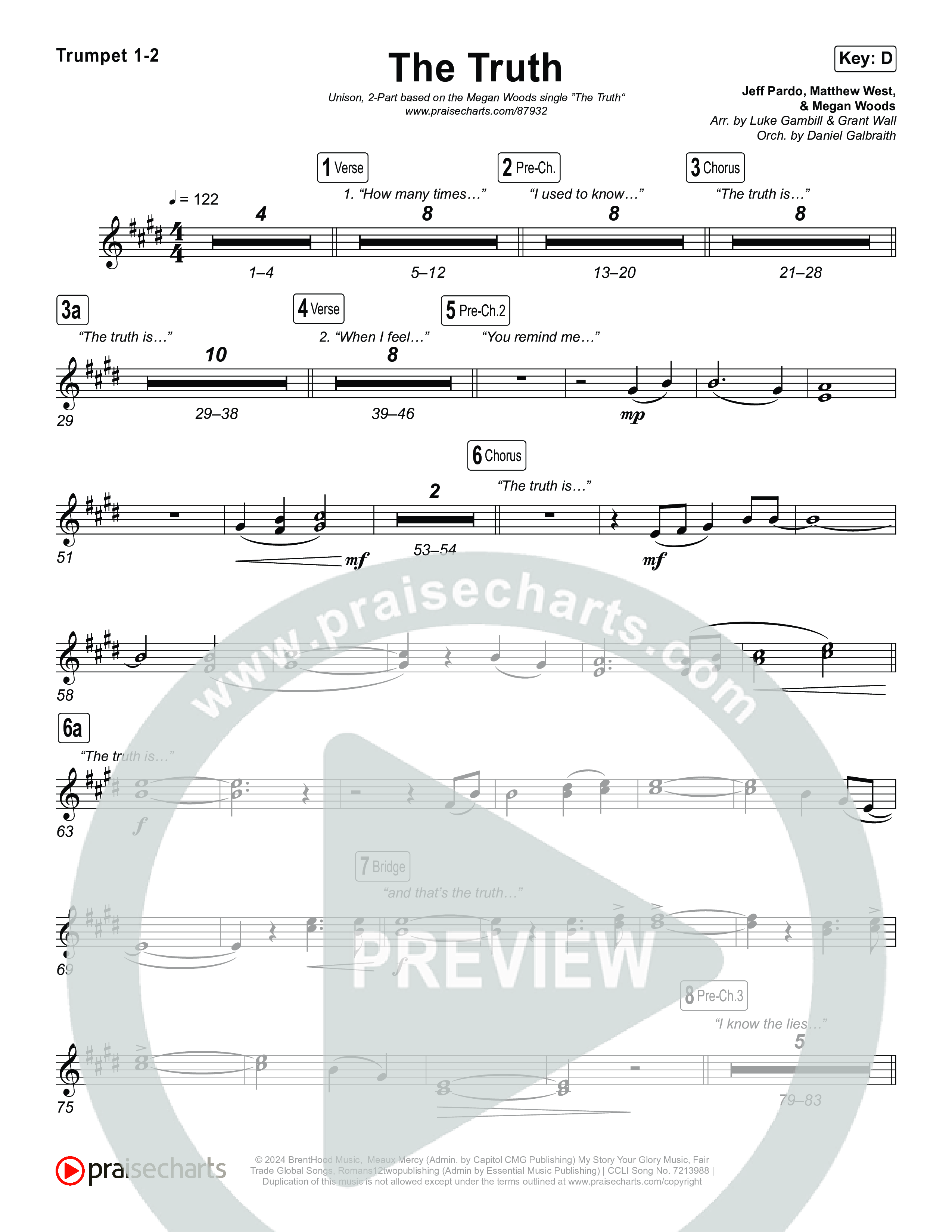 The Truth (Unison/2-Part) Brass Pack (Megan Woods / Arr. Luke Gambill)