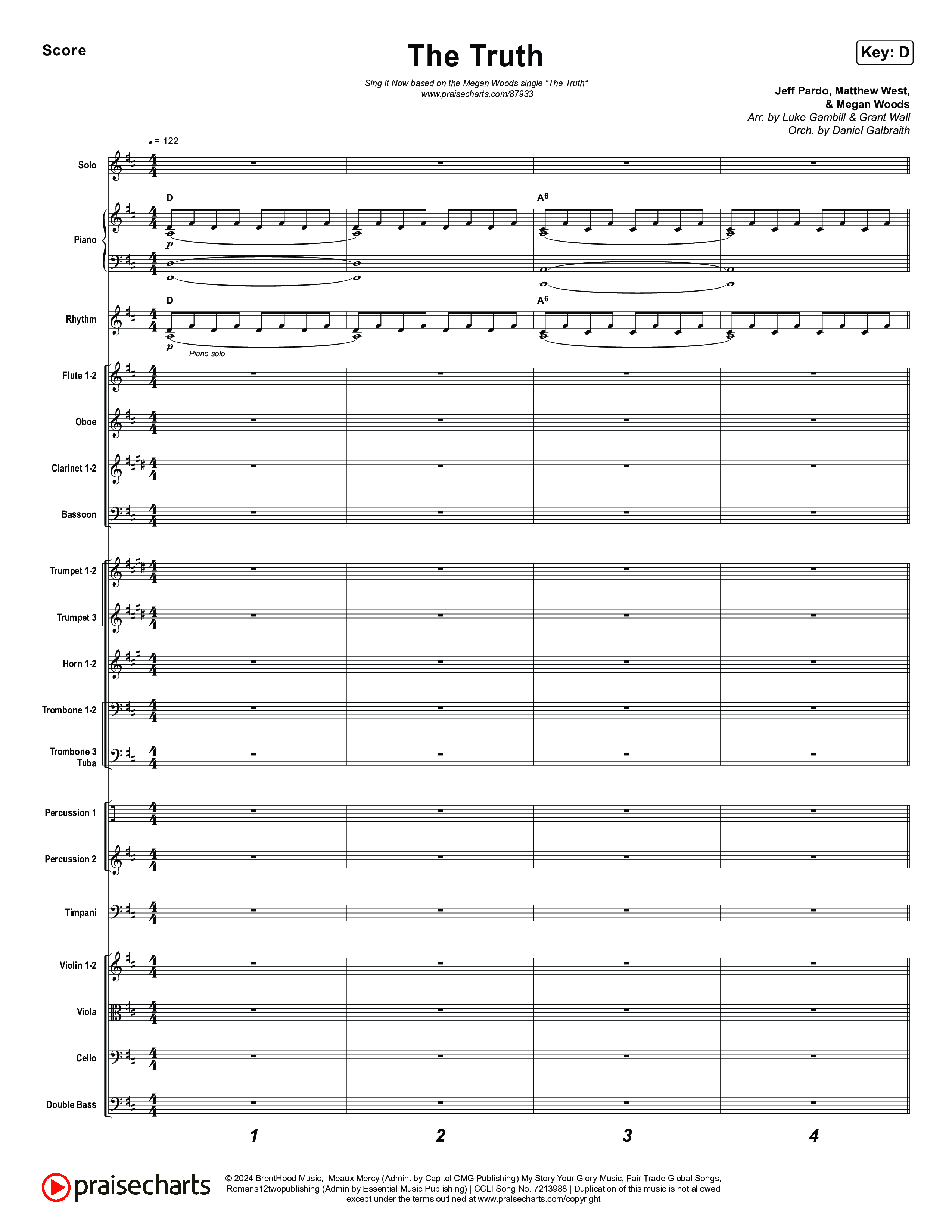 The Truth (Sing It Now) Conductor's Score (Megan Woods / Arr. Luke Gambill)