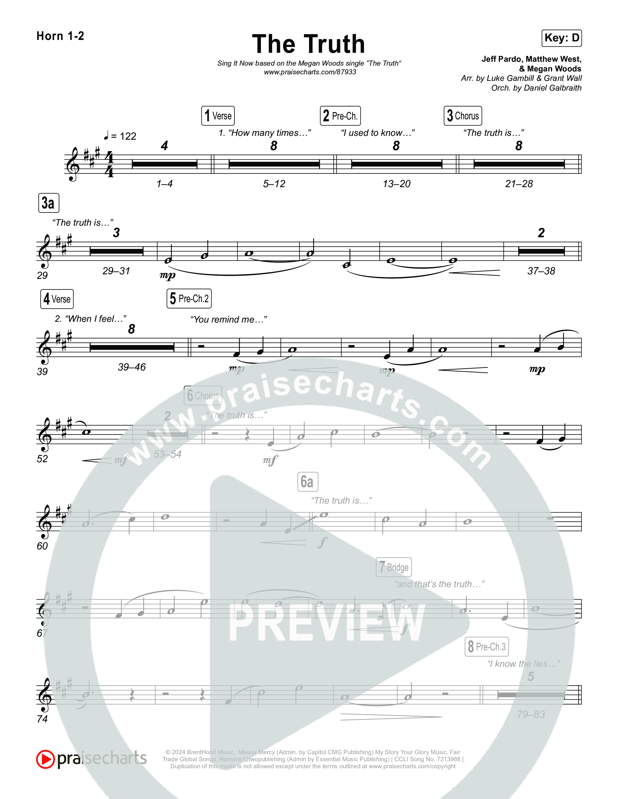 The Truth (Sing It Now) French Horn 1/2 (Megan Woods / Arr. Luke Gambill)