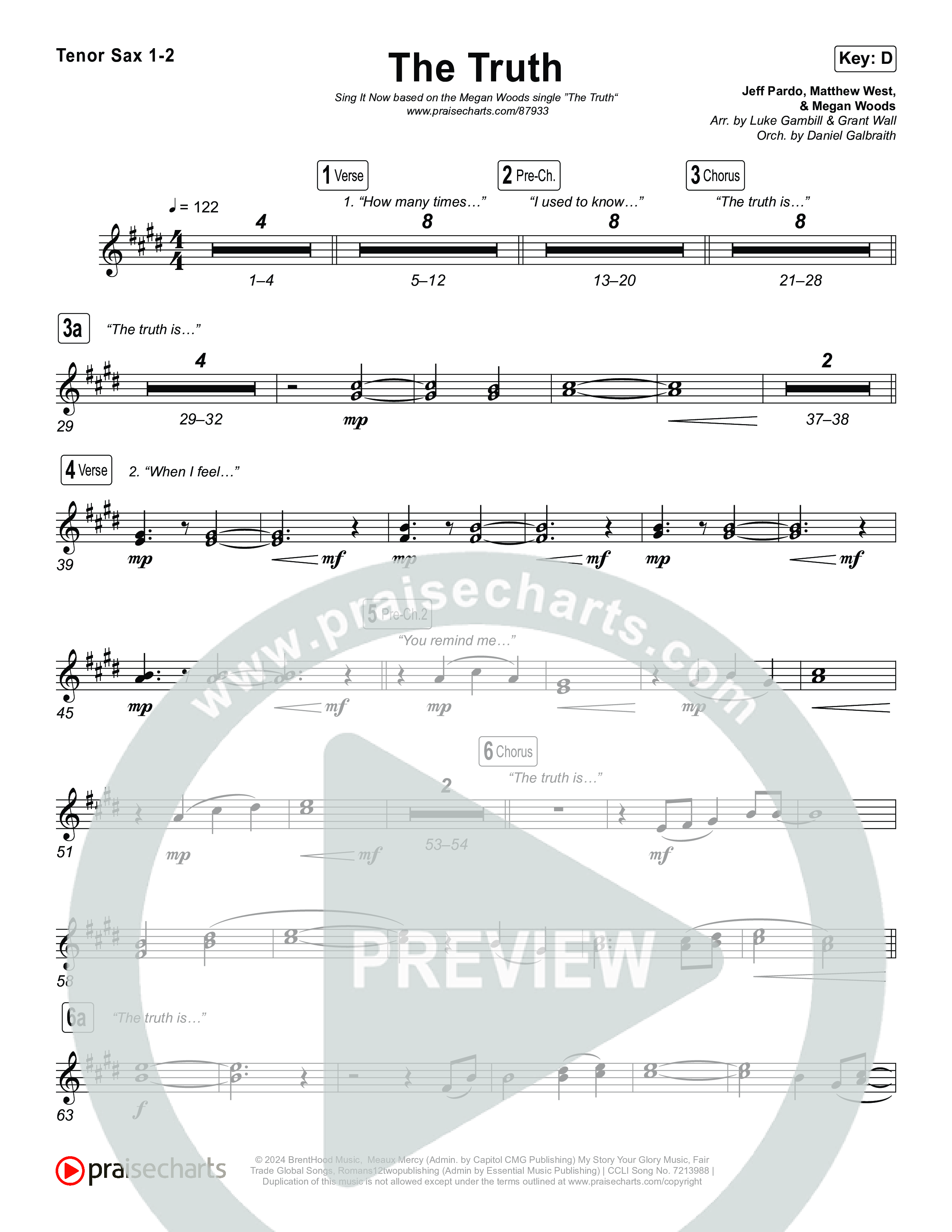 The Truth (Sing It Now) Sax Pack (Megan Woods / Arr. Luke Gambill)