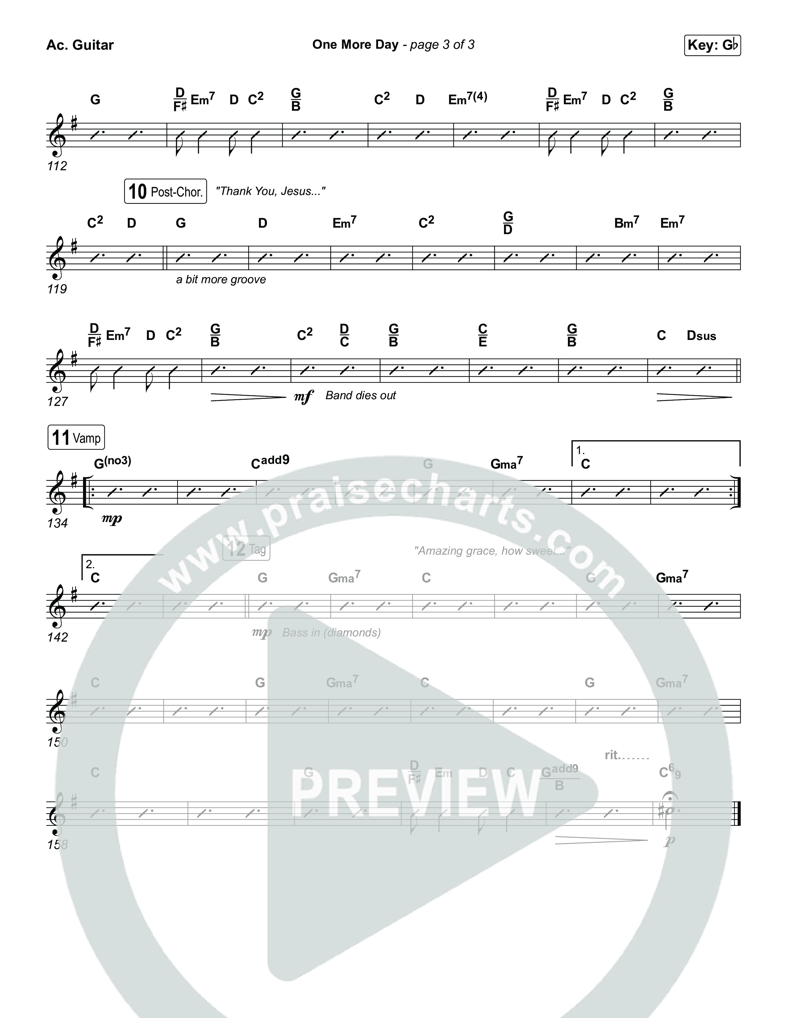 One More Day (Choral Anthem SATB) Acoustic Guitar (Sons Of Sunday / Arr. Luke Gambill)
