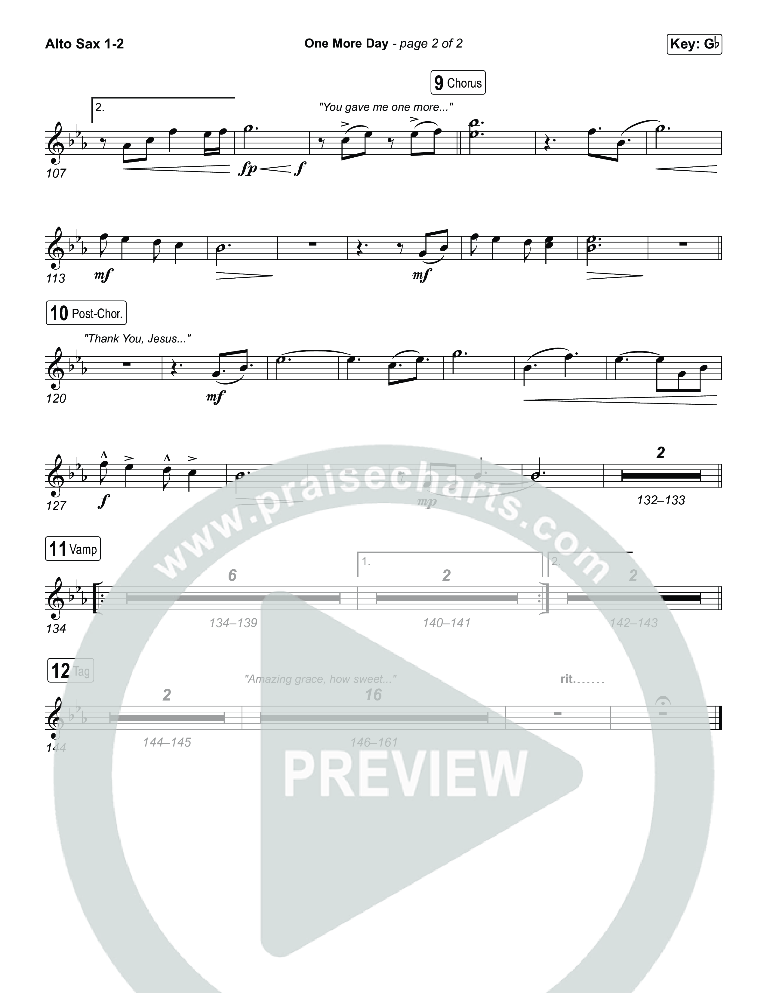One More Day (Choral Anthem SATB) Sax Pack (Sons Of Sunday / Arr. Luke Gambill)