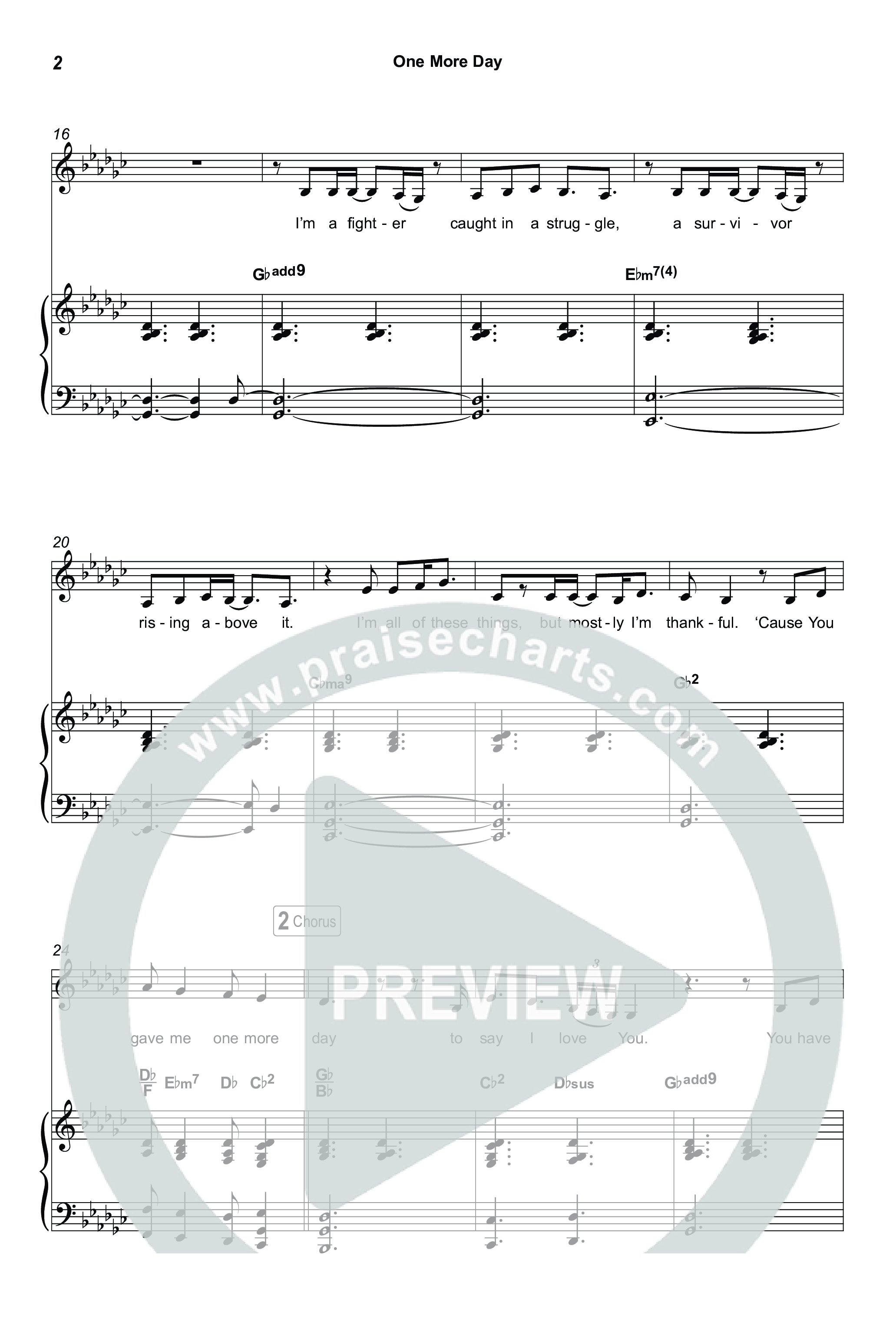 One More Day (Choral Anthem SATB) Octavo (SATB & Pno) (Sons Of Sunday / Arr. Luke Gambill)