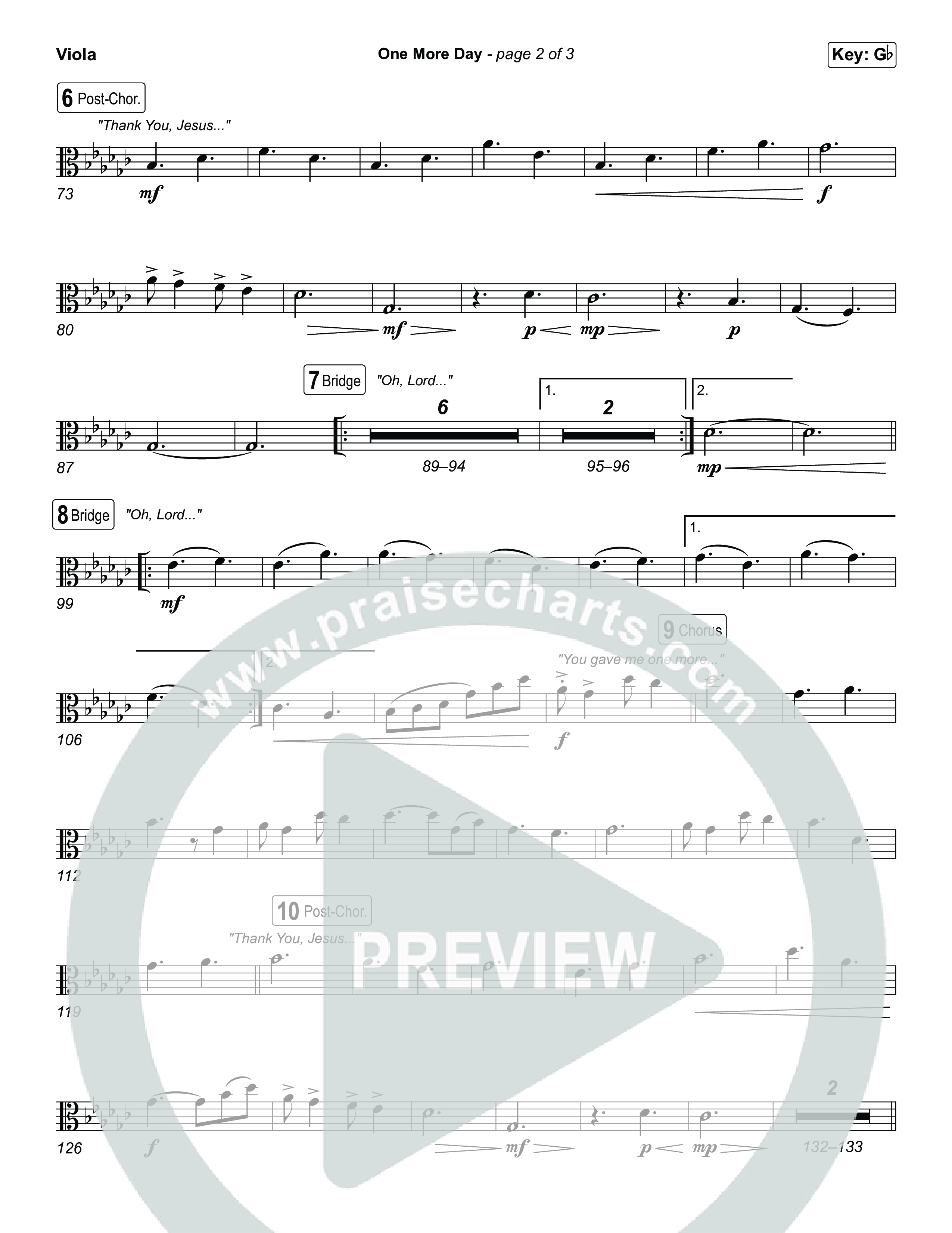 One More Day (Choral Anthem SATB) Viola (Sons Of Sunday / Arr. Luke Gambill)