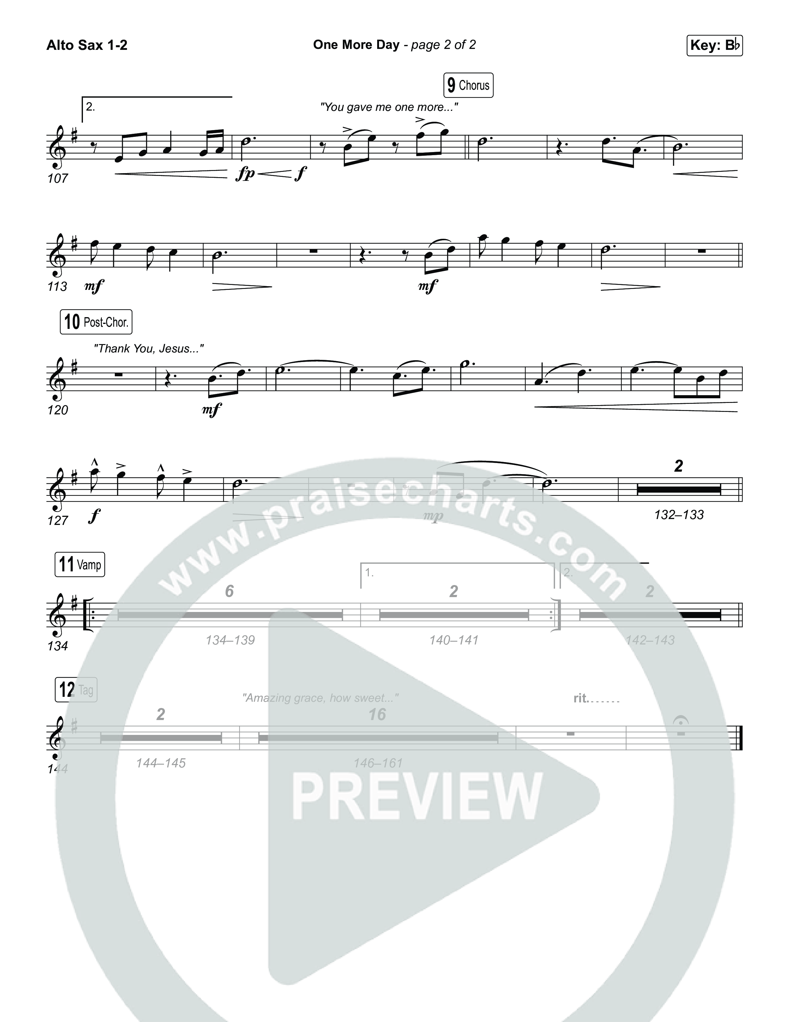 One More Day (Worship Choir/SAB) Sax Pack (Sons Of Sunday)