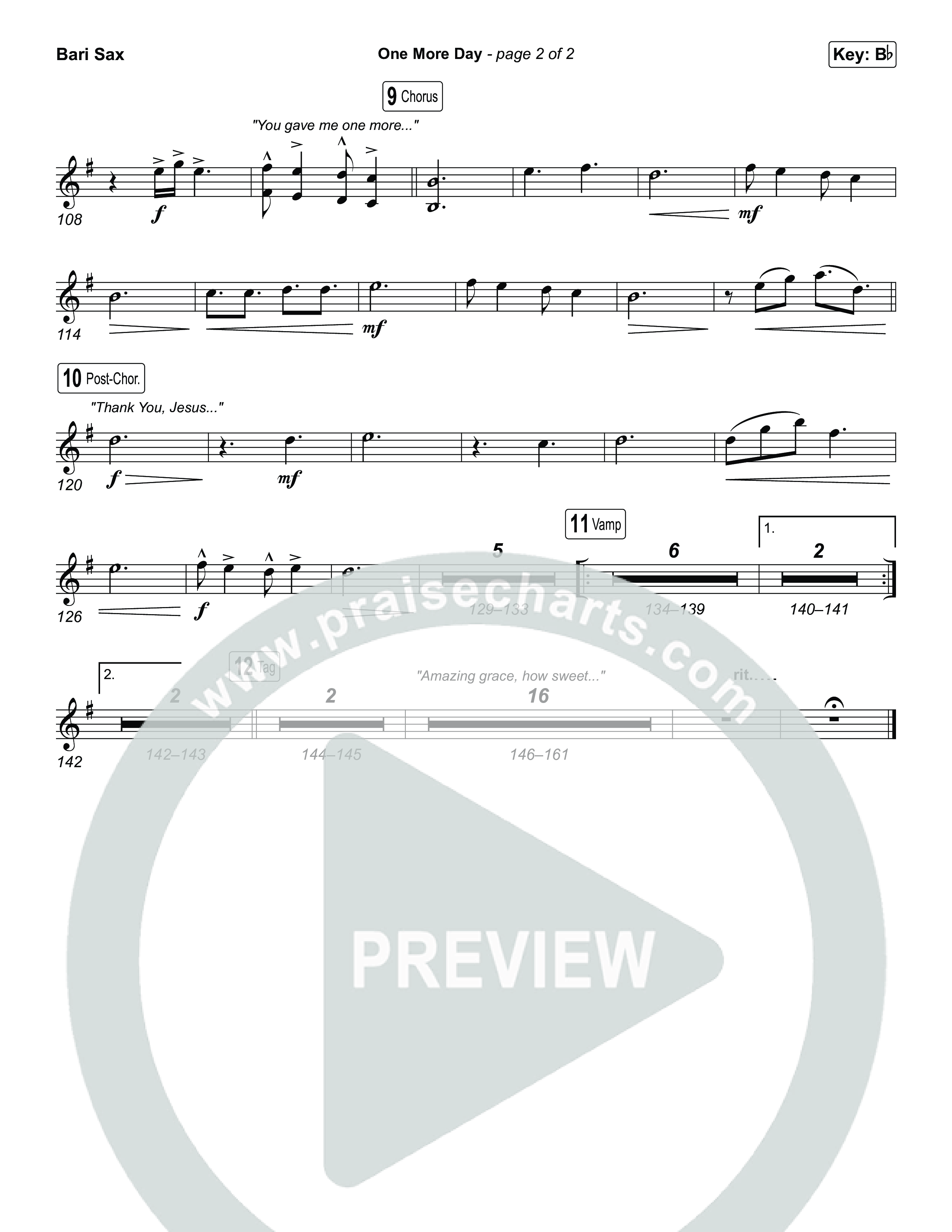 One More Day (Worship Choir/SAB) Bari Sax (Sons Of Sunday)