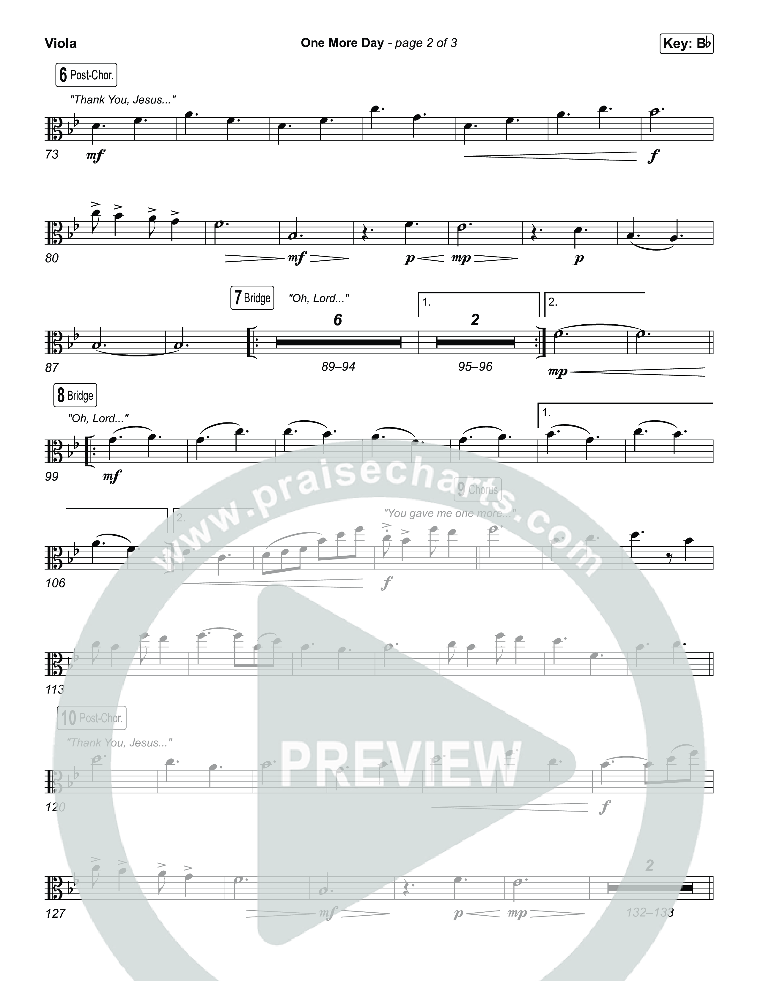 One More Day (Worship Choir/SAB) Viola (Sons Of Sunday)