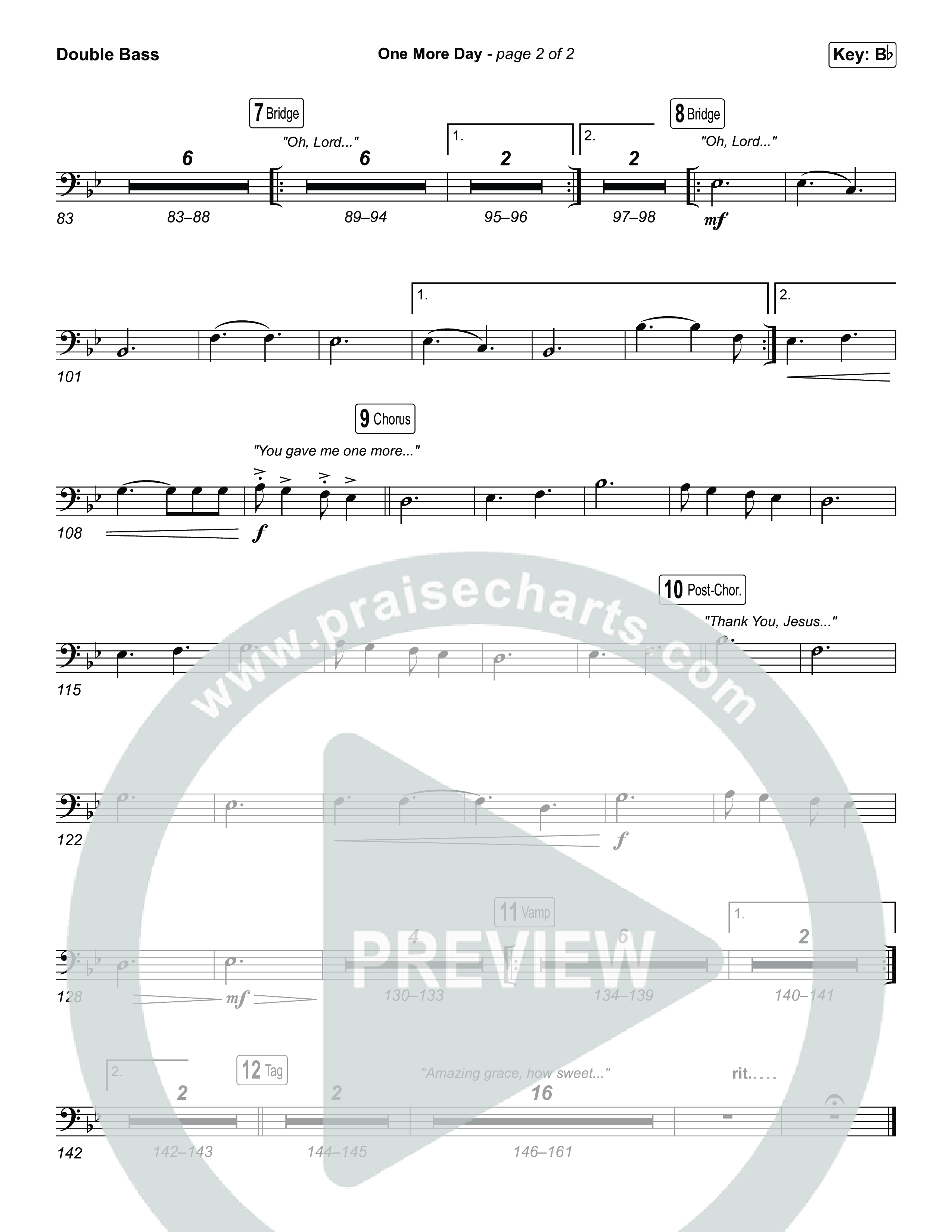 One More Day (Unison/2-Part) Double Bass (Sons Of Sunday)