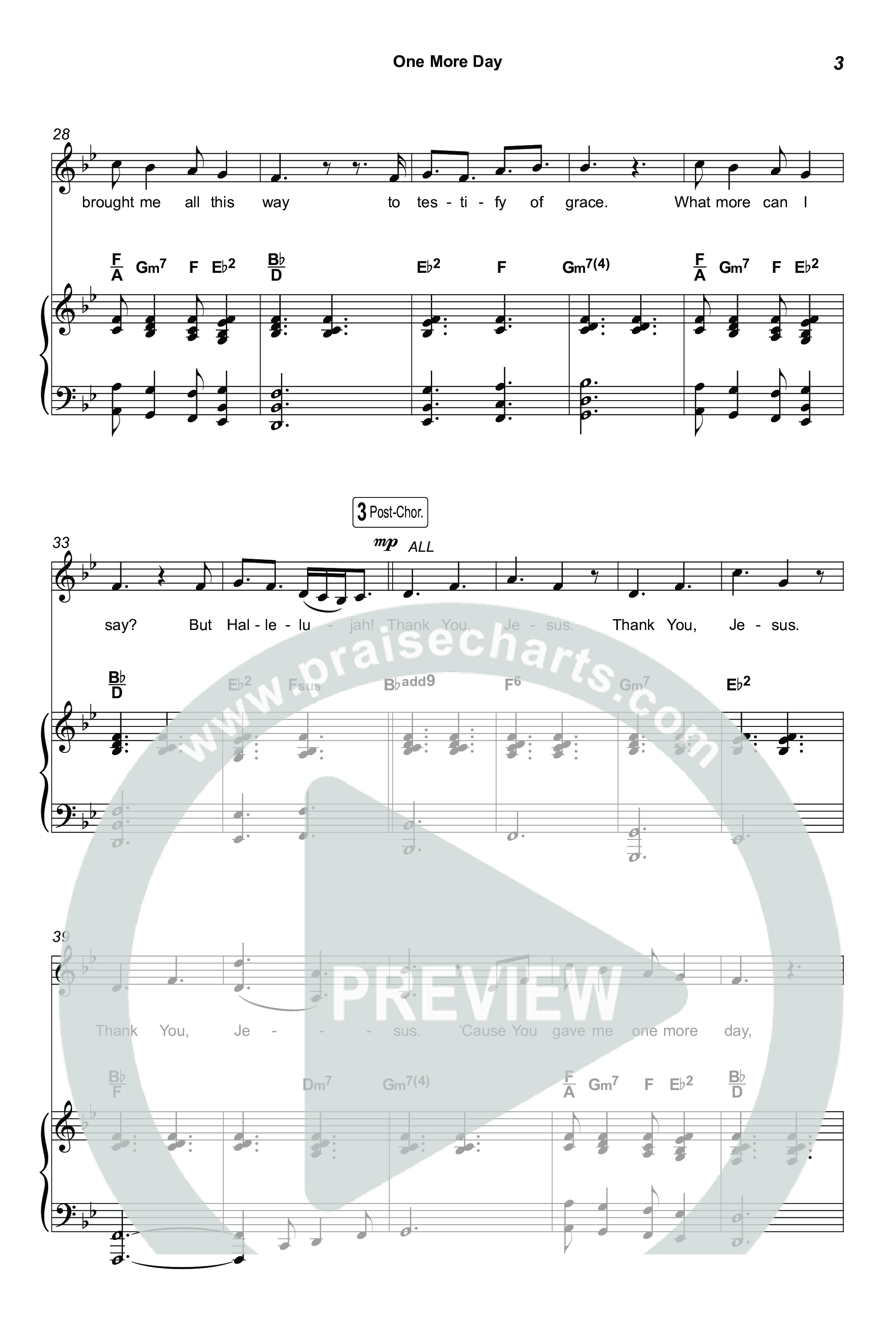 One More Day (Unison/2-Part) Octavo (Uni/2-Part & Pno) (Sons Of Sunday)